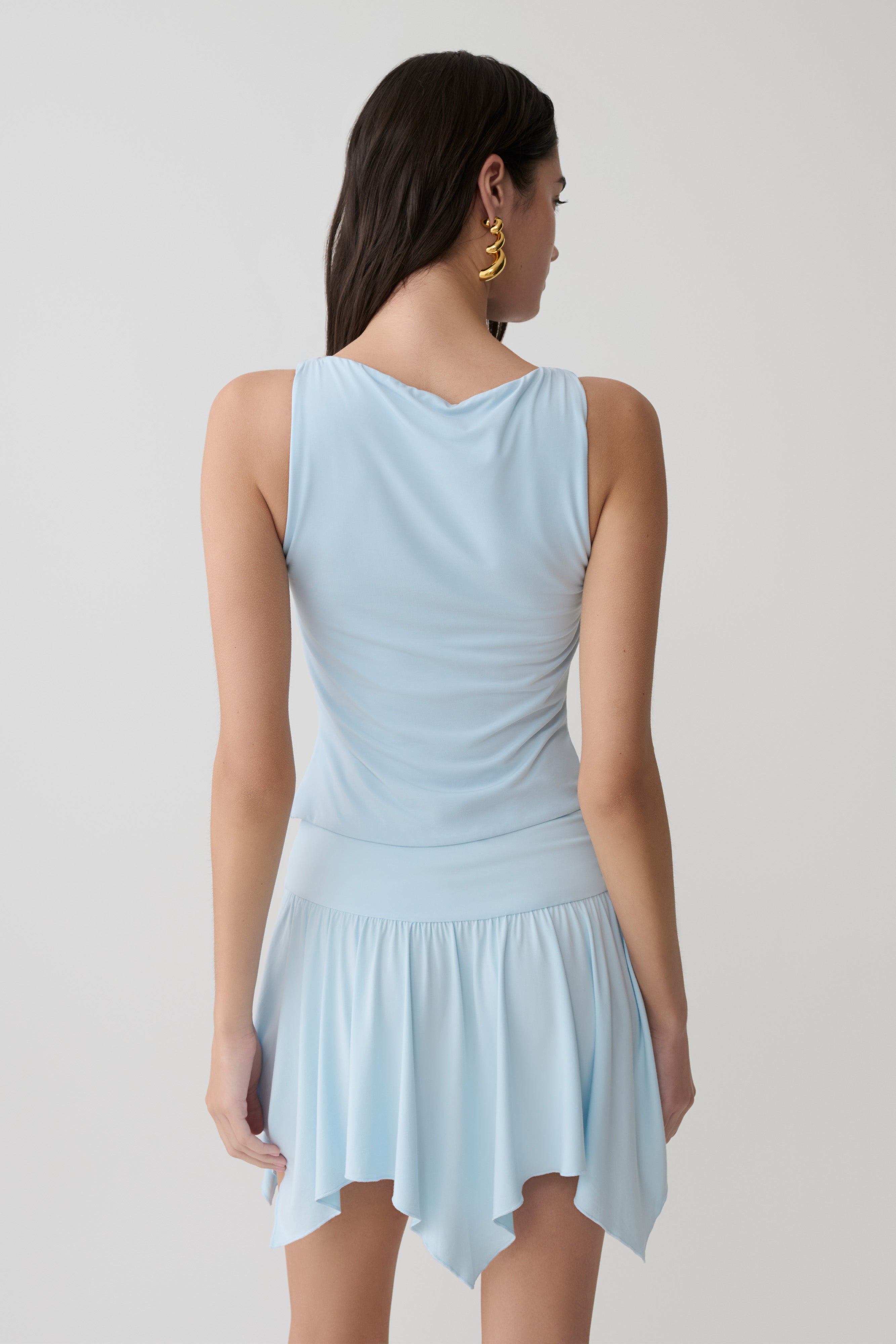 Alternative view of Nicolette Sleeveless Tank Top - Pale Blue