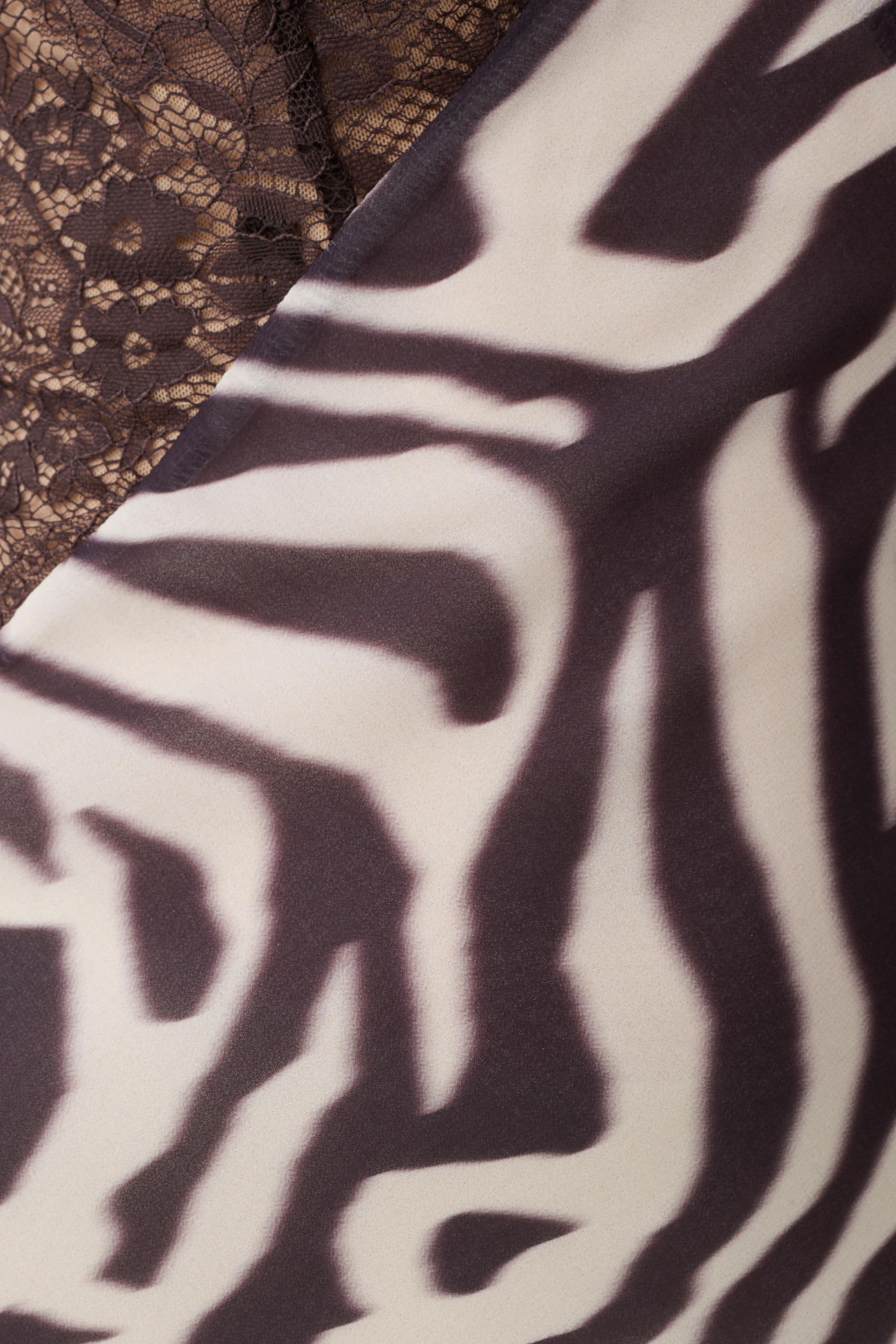 Angeline Lace And Chiffon Maxi Dress - Abstract Zebra Print - Image 6