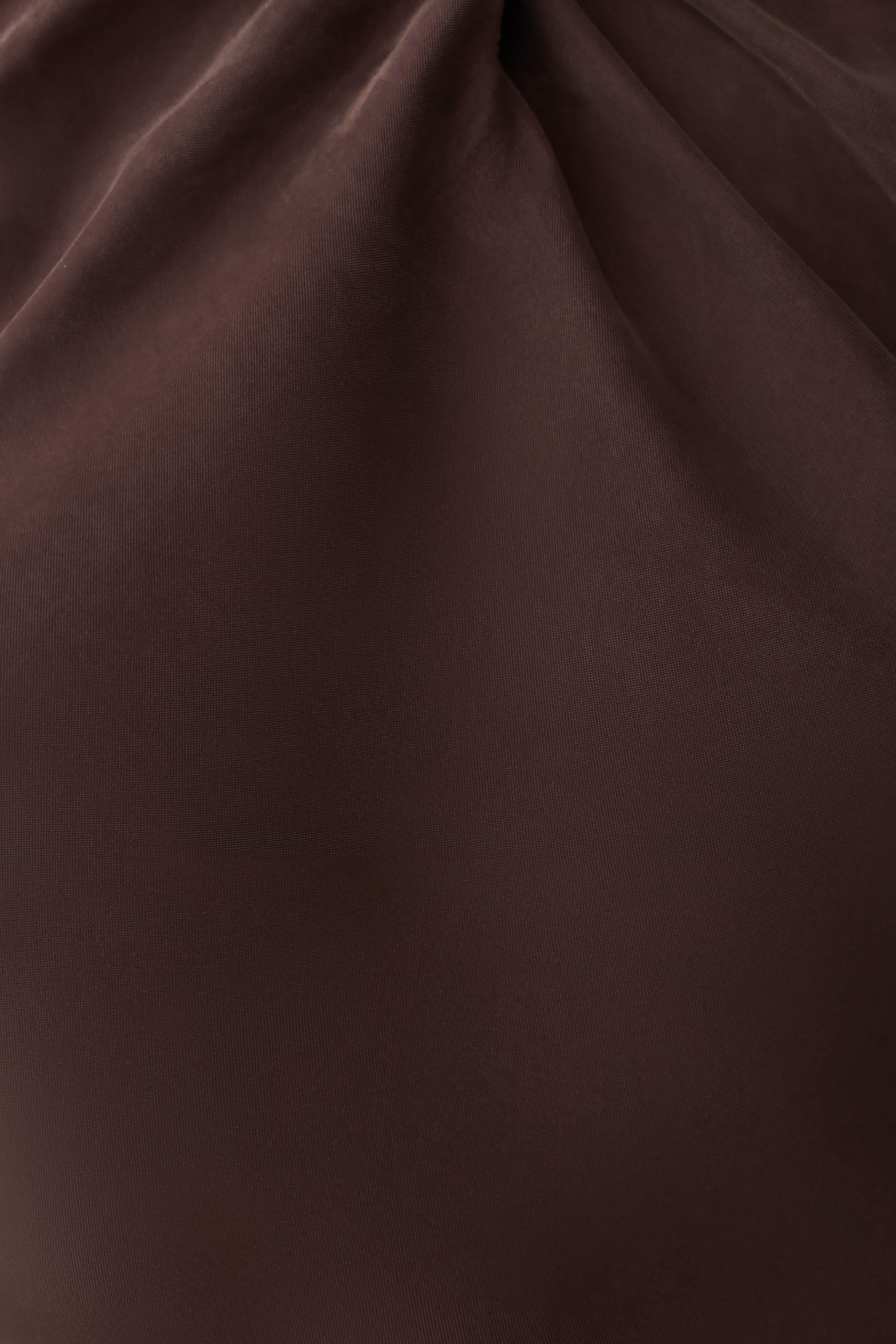Maggie Cupro Halter Mini Dress - Dark Chocolate - Image 5