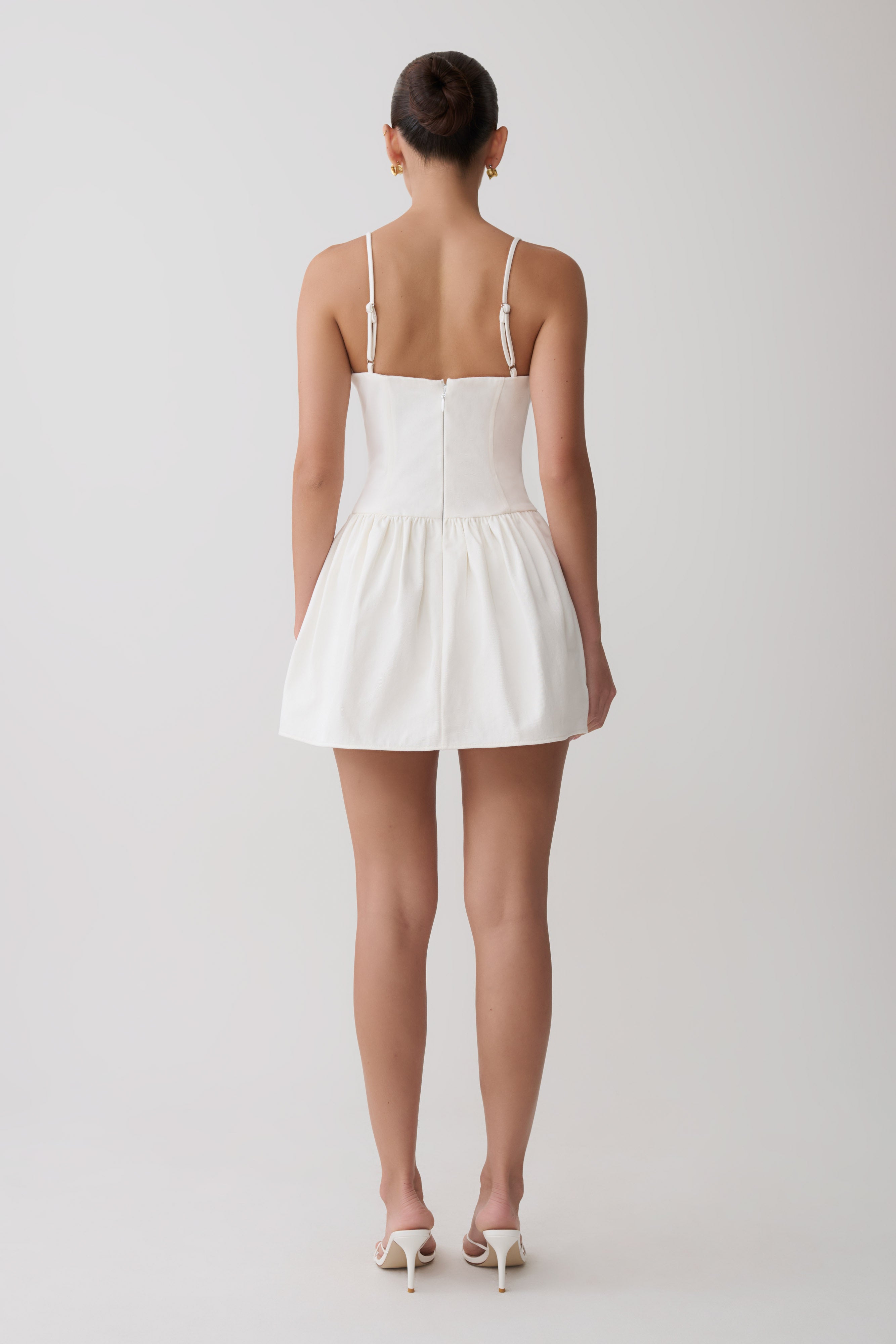 Alternative view of Emary Applique Denim Bustier - White