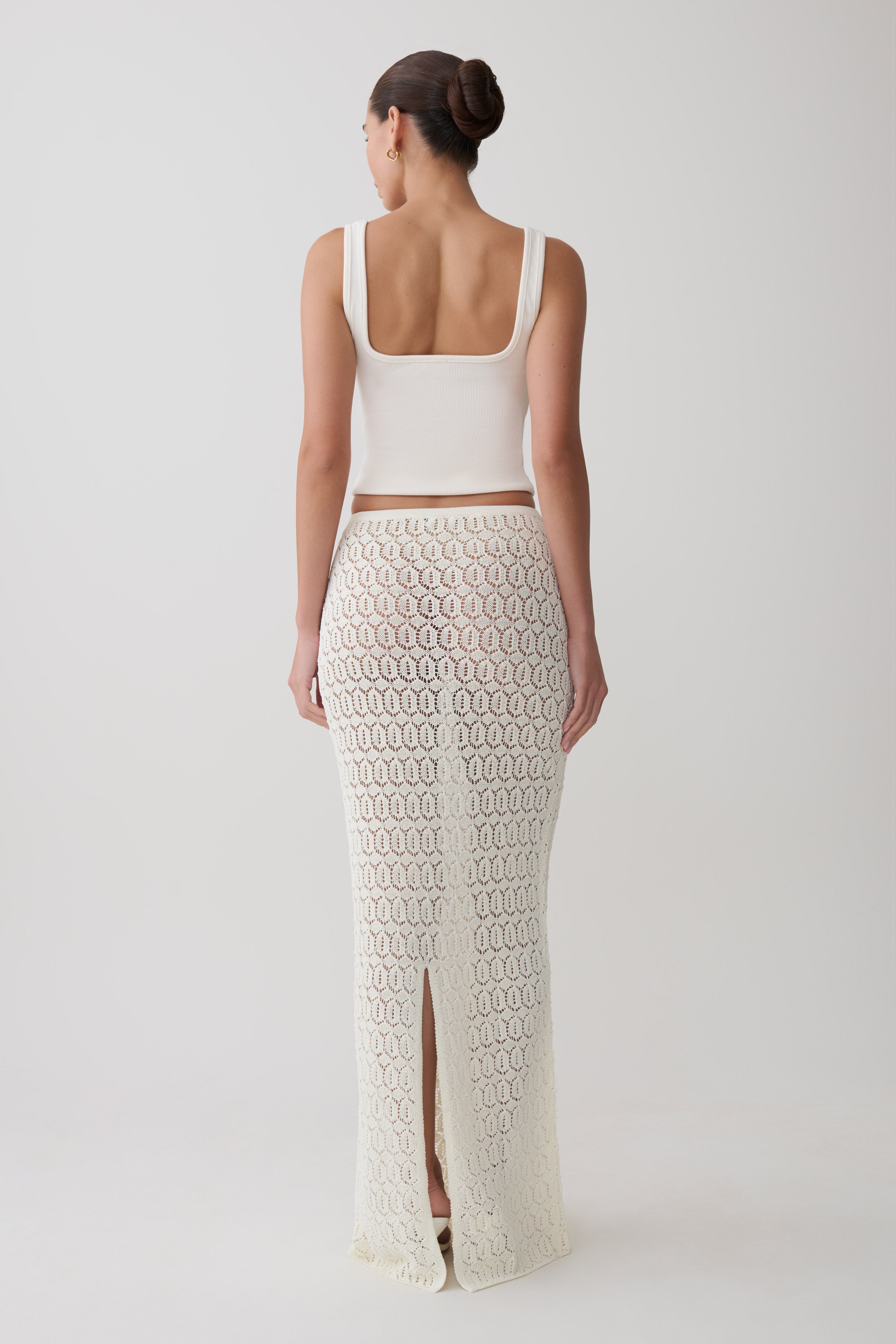 Alternative view of Courtney Crochet Knit Maxi Skirt - Ivory