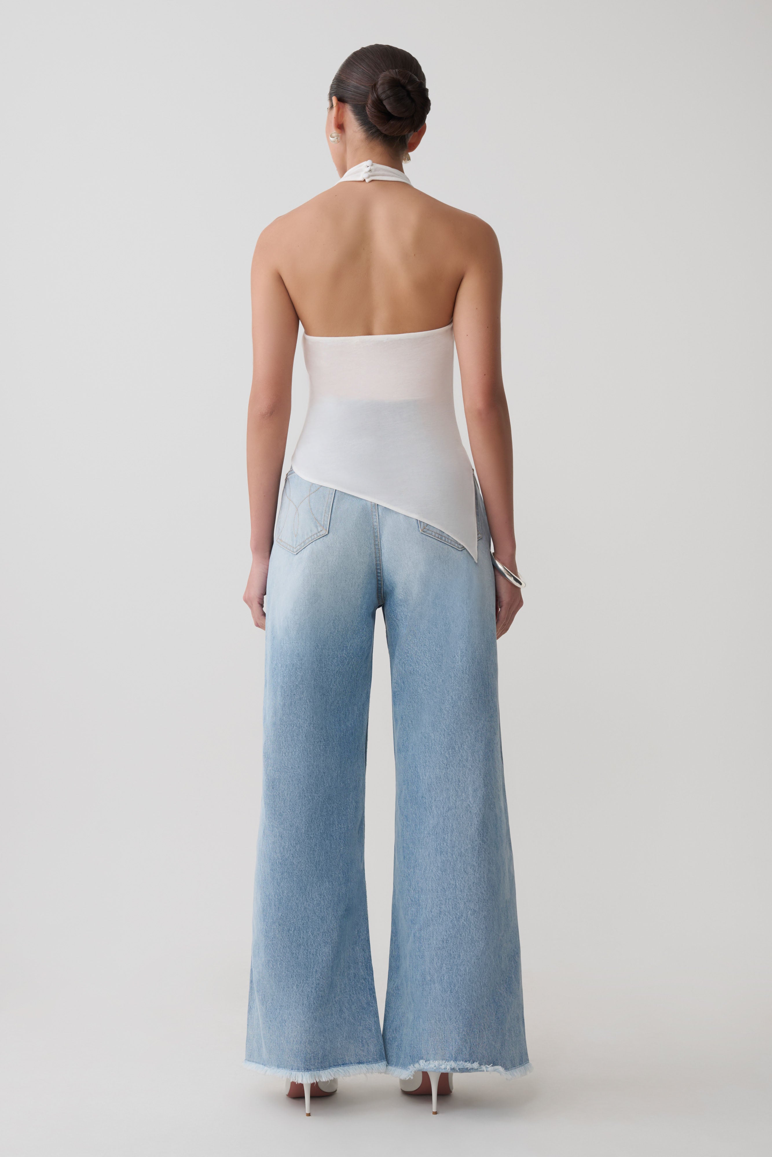 Clea Relaxed Sheer Halter Top - Ivory - Image 6