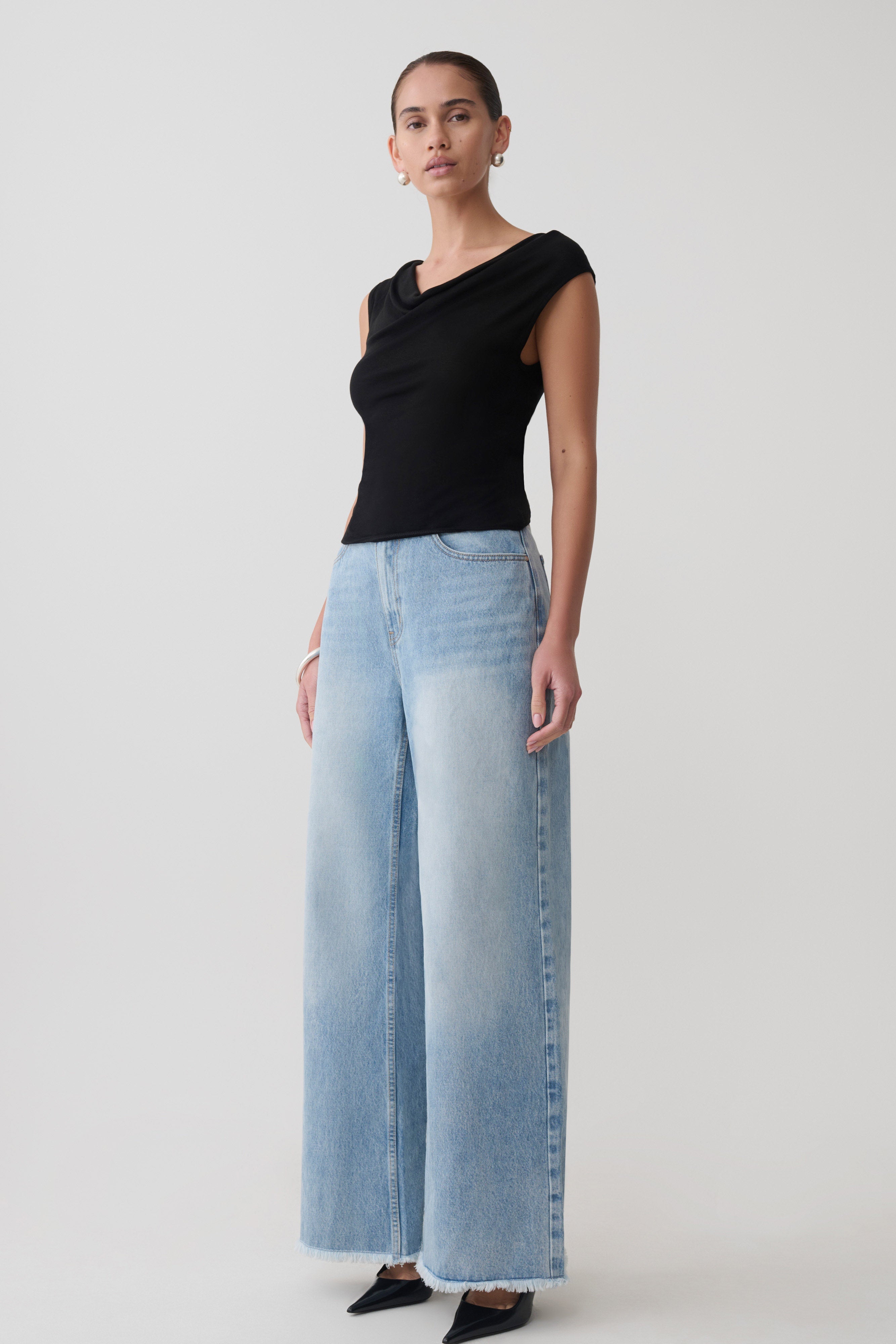 Ciaran Sleeveless Sheer Top - Black - Image 4
