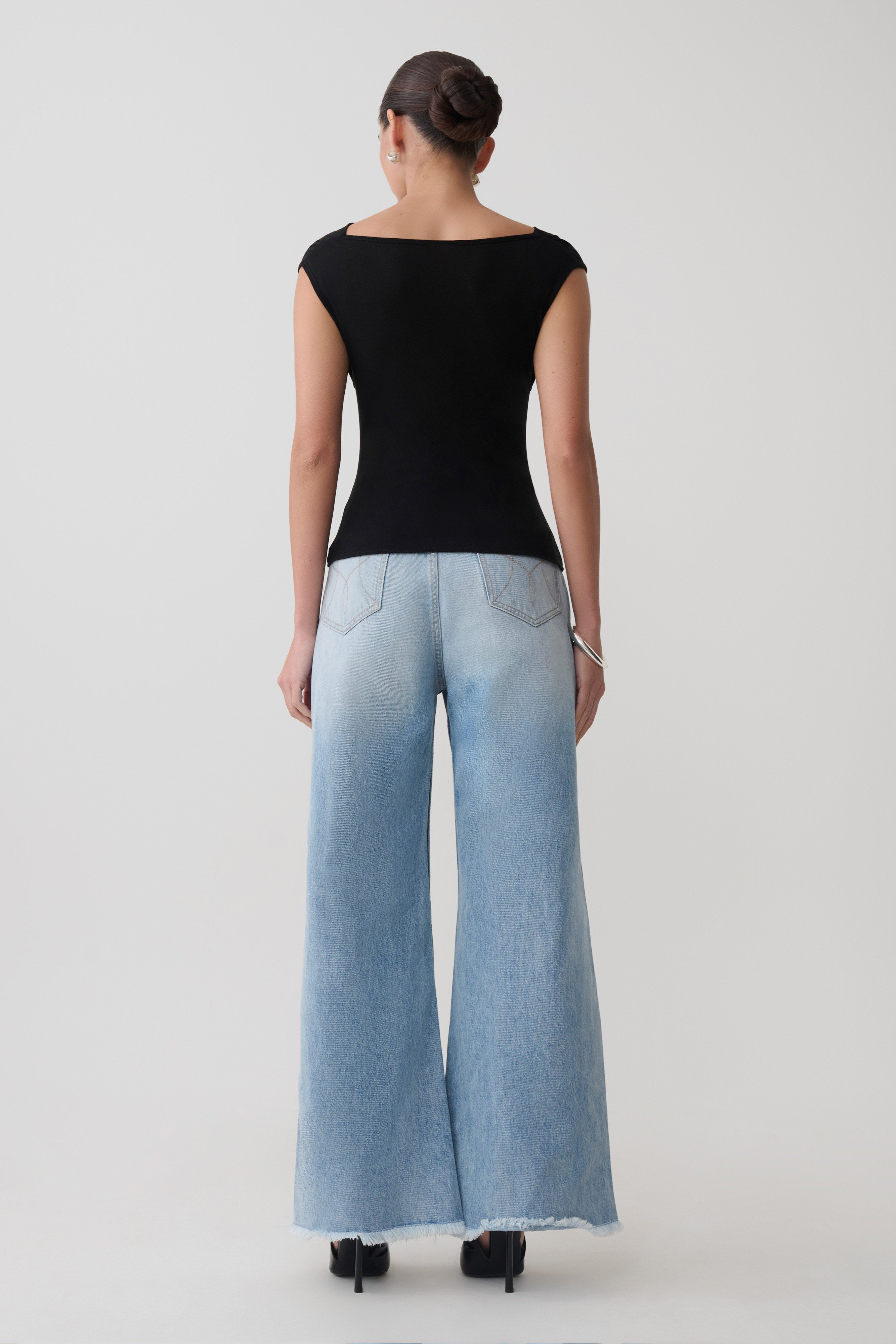 Ciaran Sleeveless Sheer Top - Black - Image 5