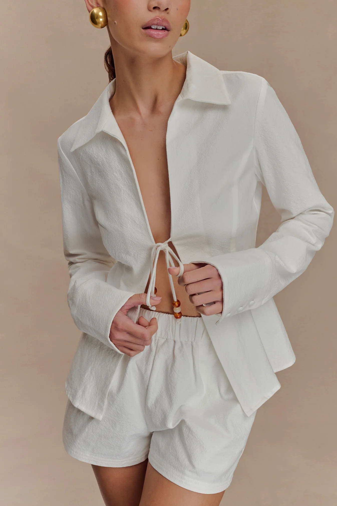 Cotton Shorts - White - Image 3