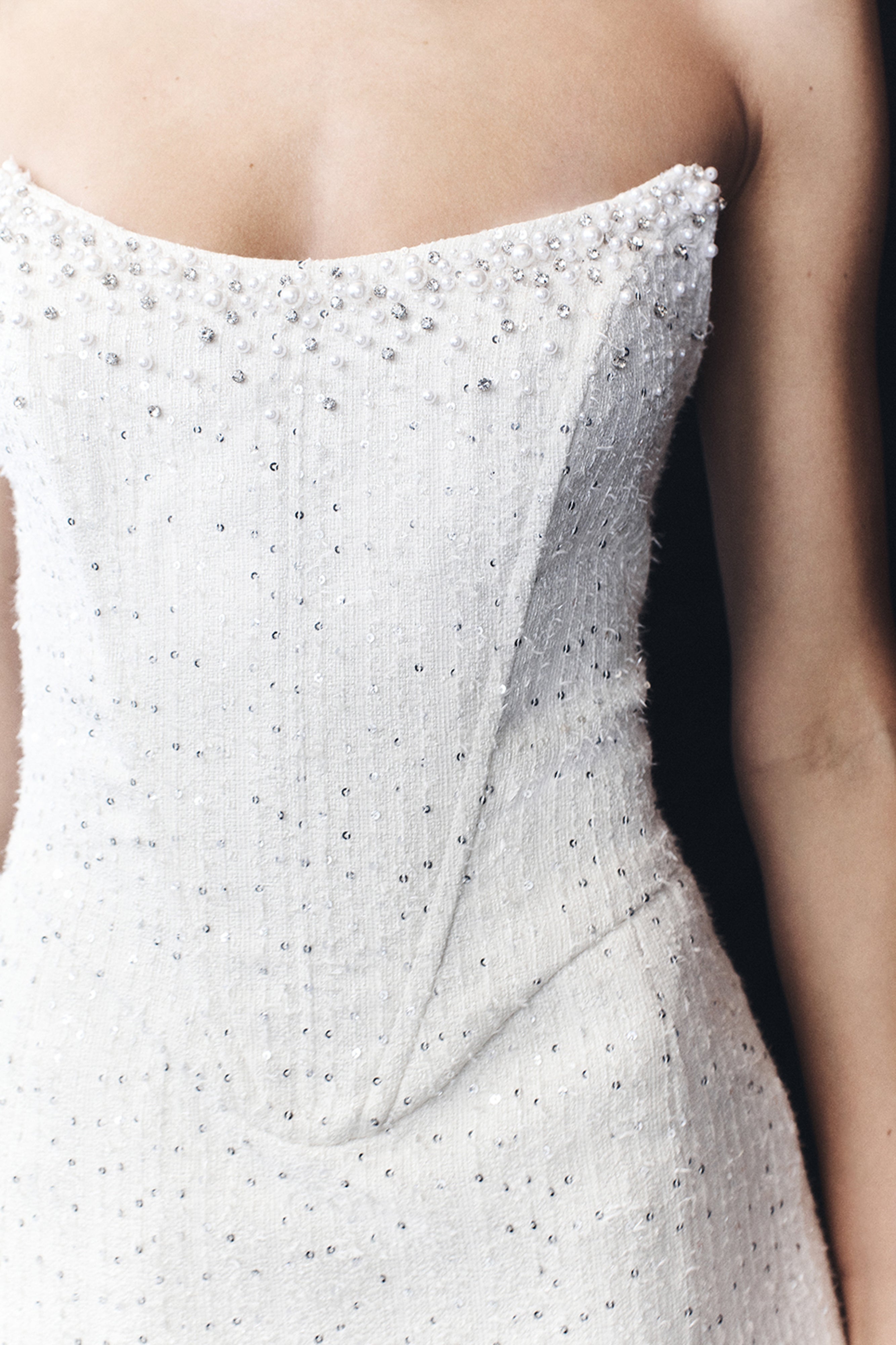 Lorrie Tweed Corset Mini Dress - White - Image 7