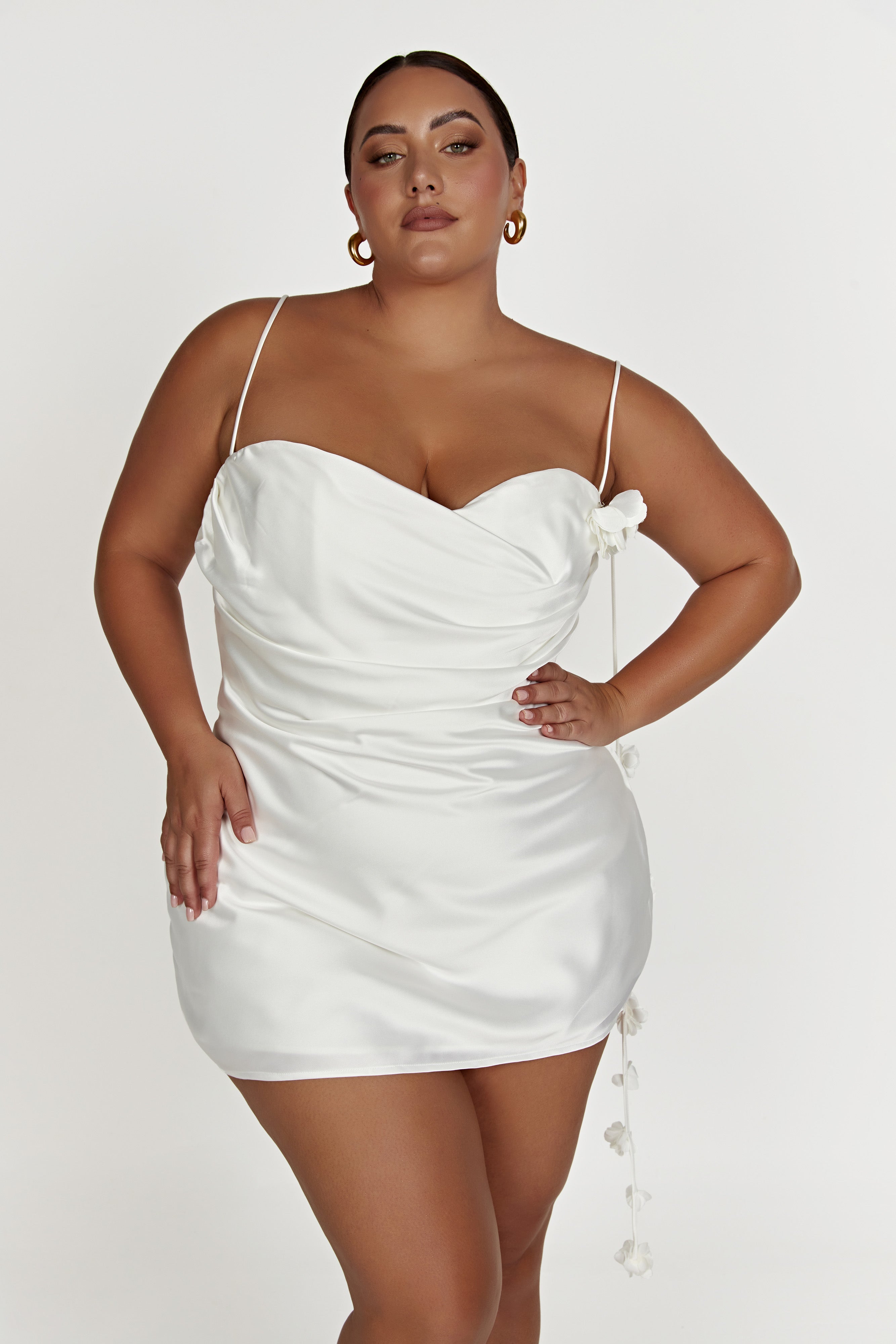 Otillie Rose Halter Mini Dress - White - Image 5