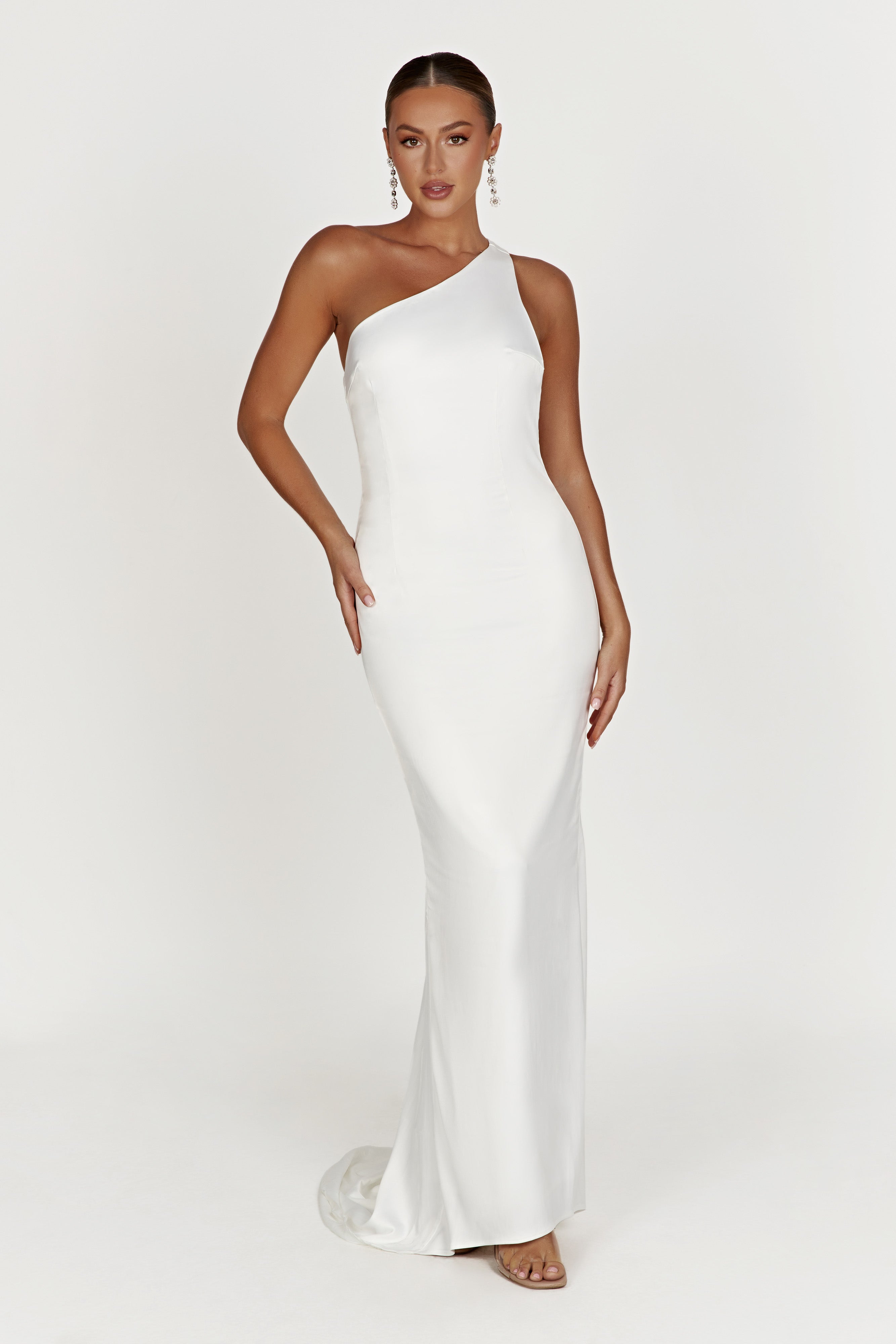Alternative view of Harper One Shoulder Gown - White