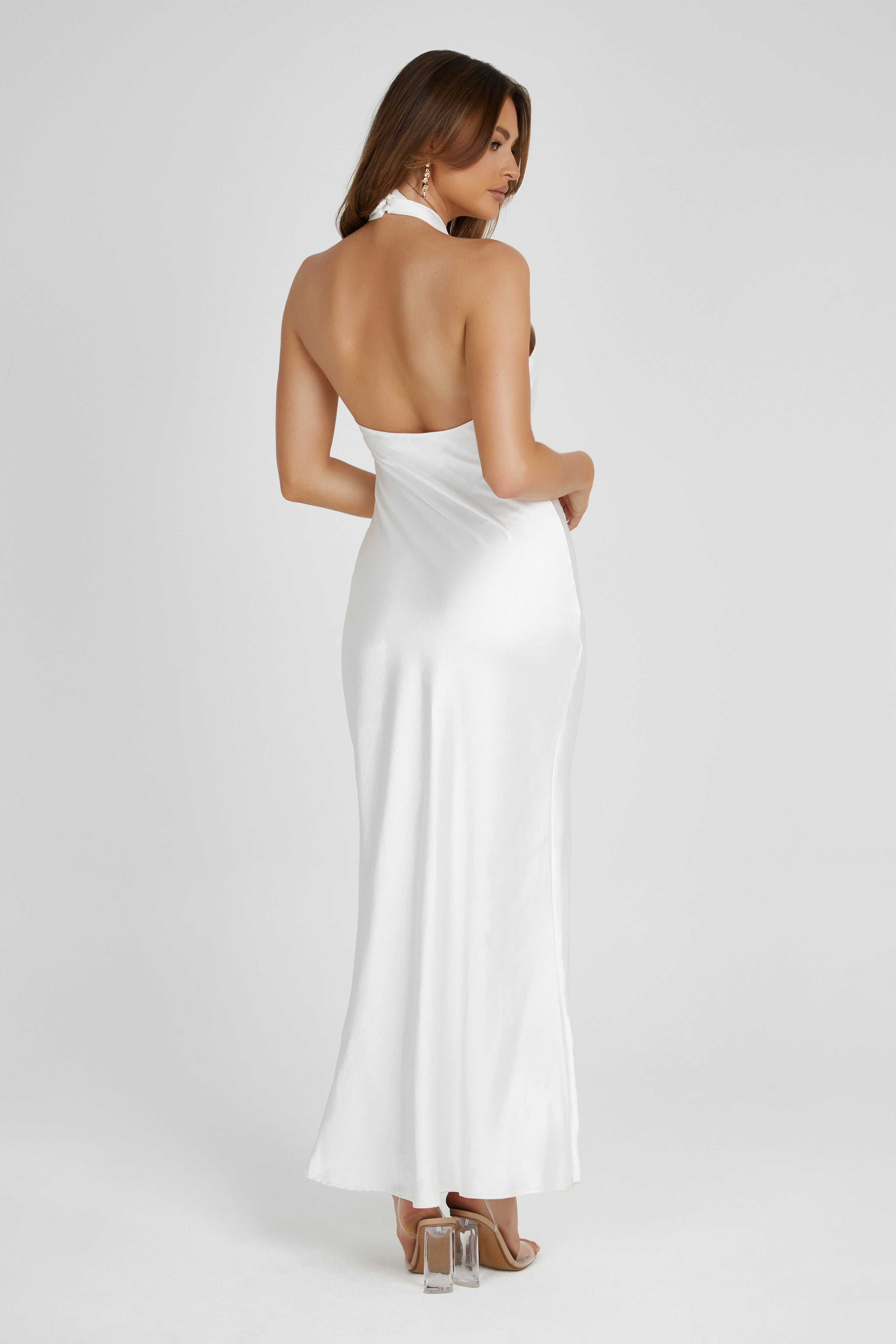 Alternative view of Laura Halter Satin Gown - White