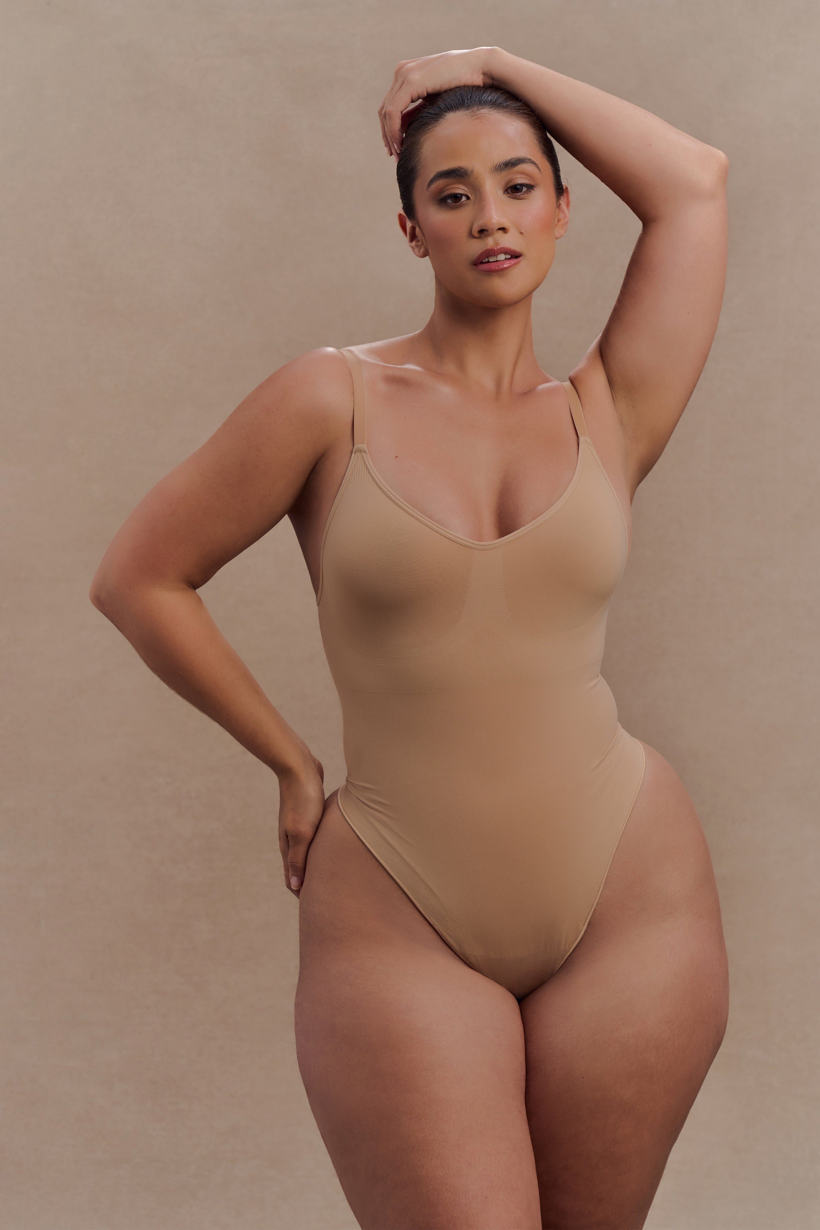 Alyssa Backless Shapewear Bodysuit - Beige - Image 3