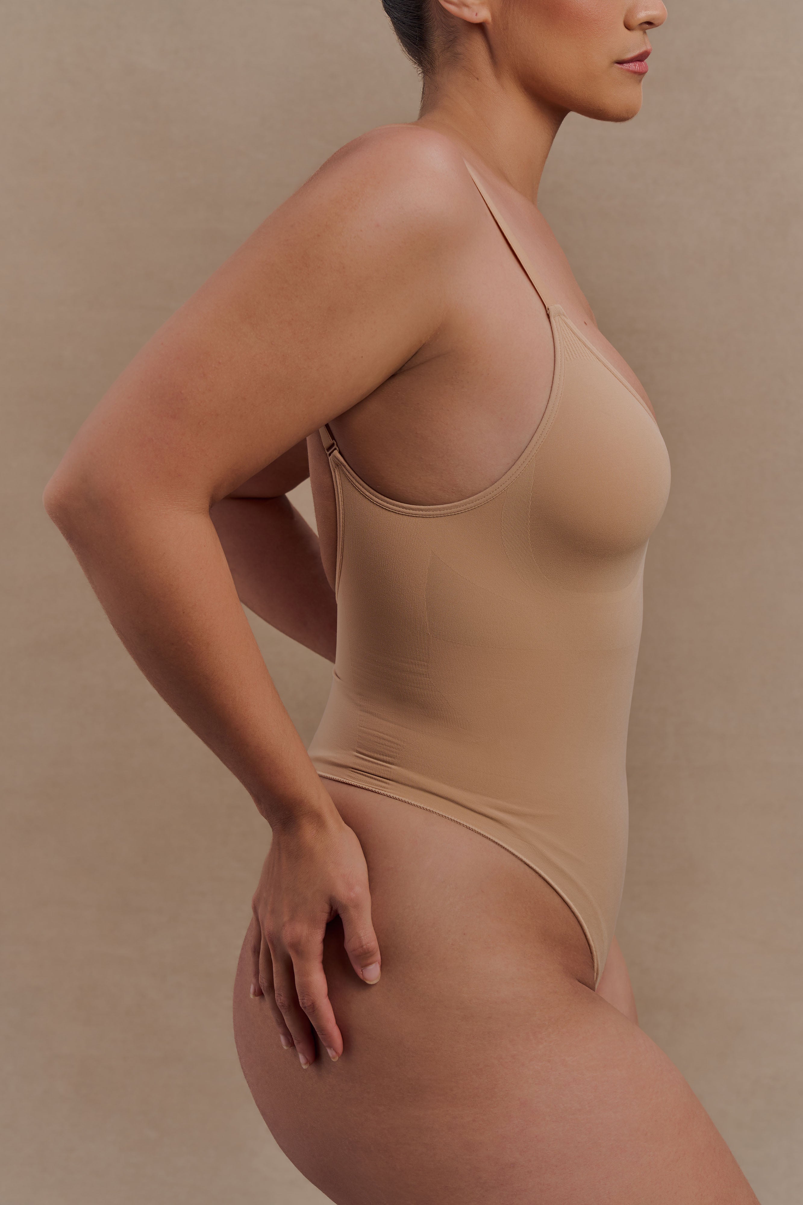 Alyssa Backless Shapewear Bodysuit - Beige - Image 4