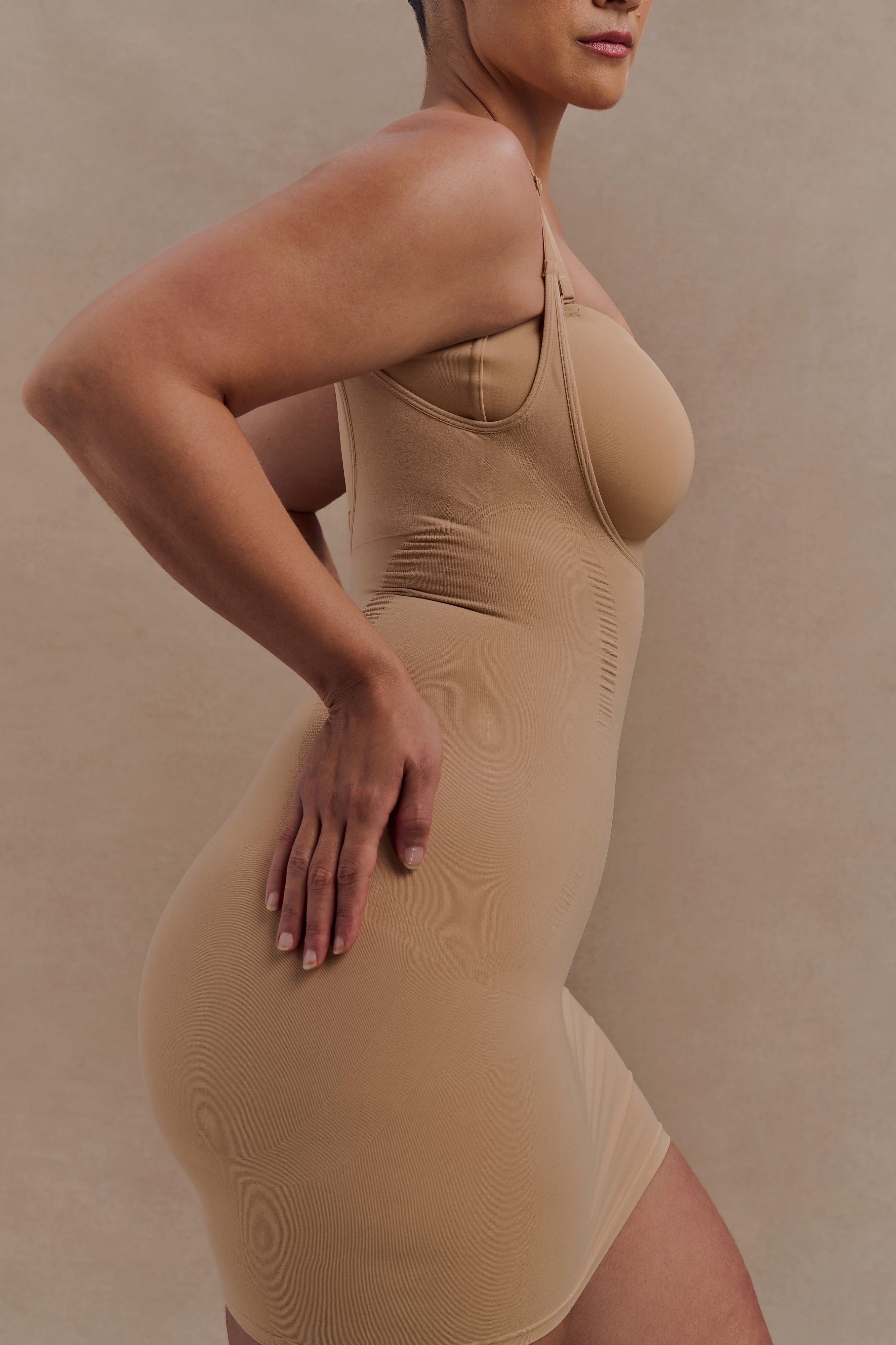 Jocelyn Backless Shapewear Mini Dress - Beige - Image 4