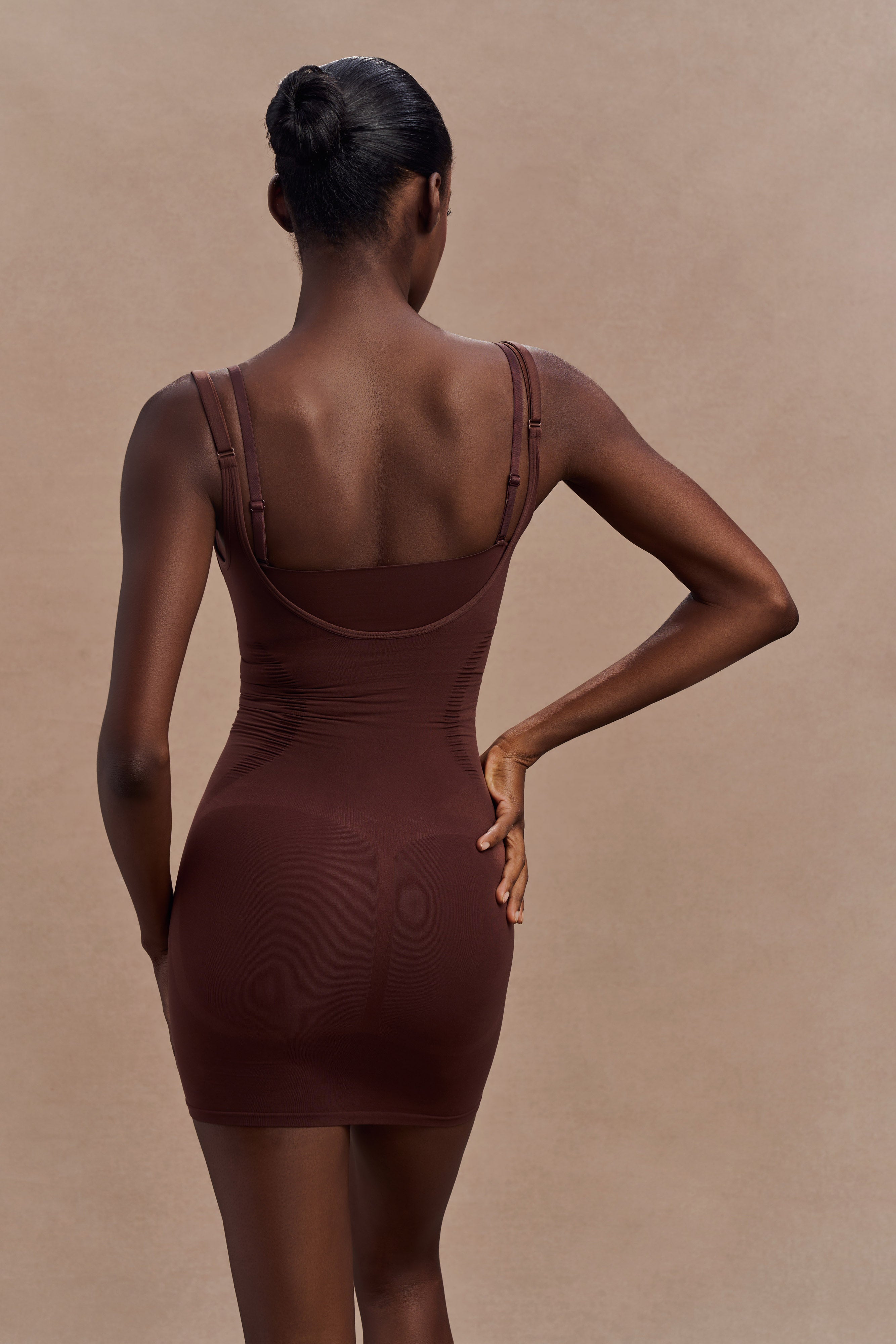 Alternative view of Jocelyn Backless Shapewear Mini Dress - Espresso