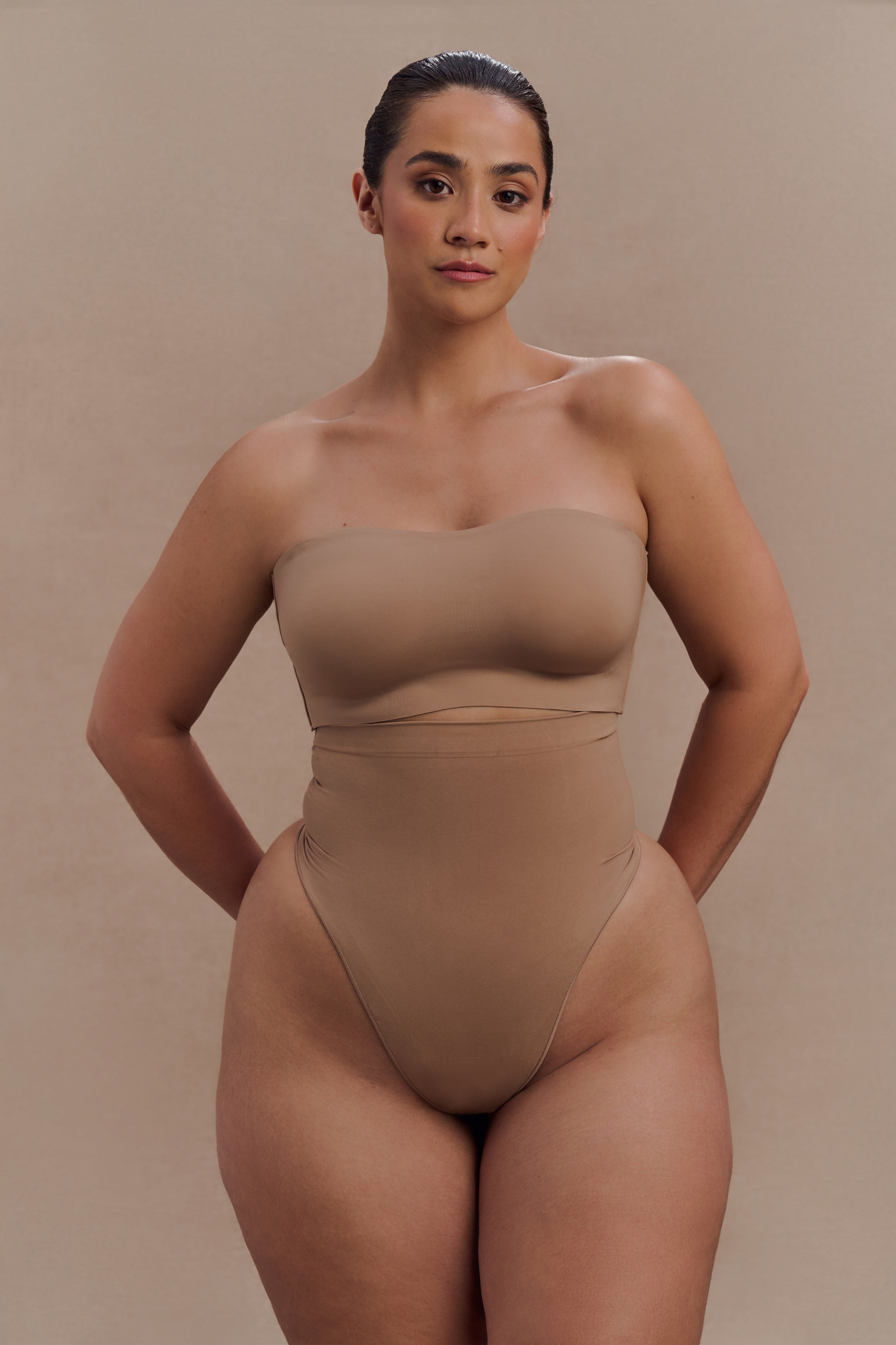 Saria High Waist Shapewear Briefs - Latte - Image 3