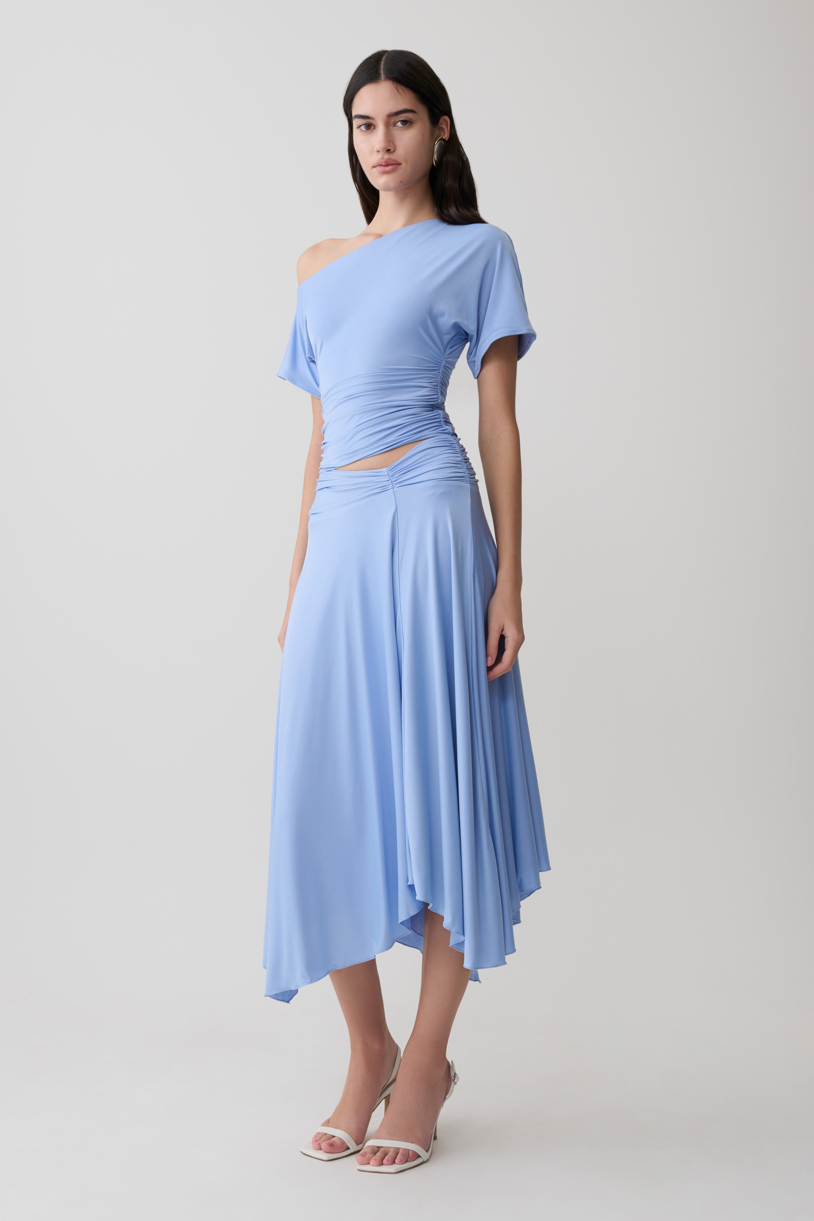 Luu Off Shoulder Slinky Top - Sea Blue - Image 5