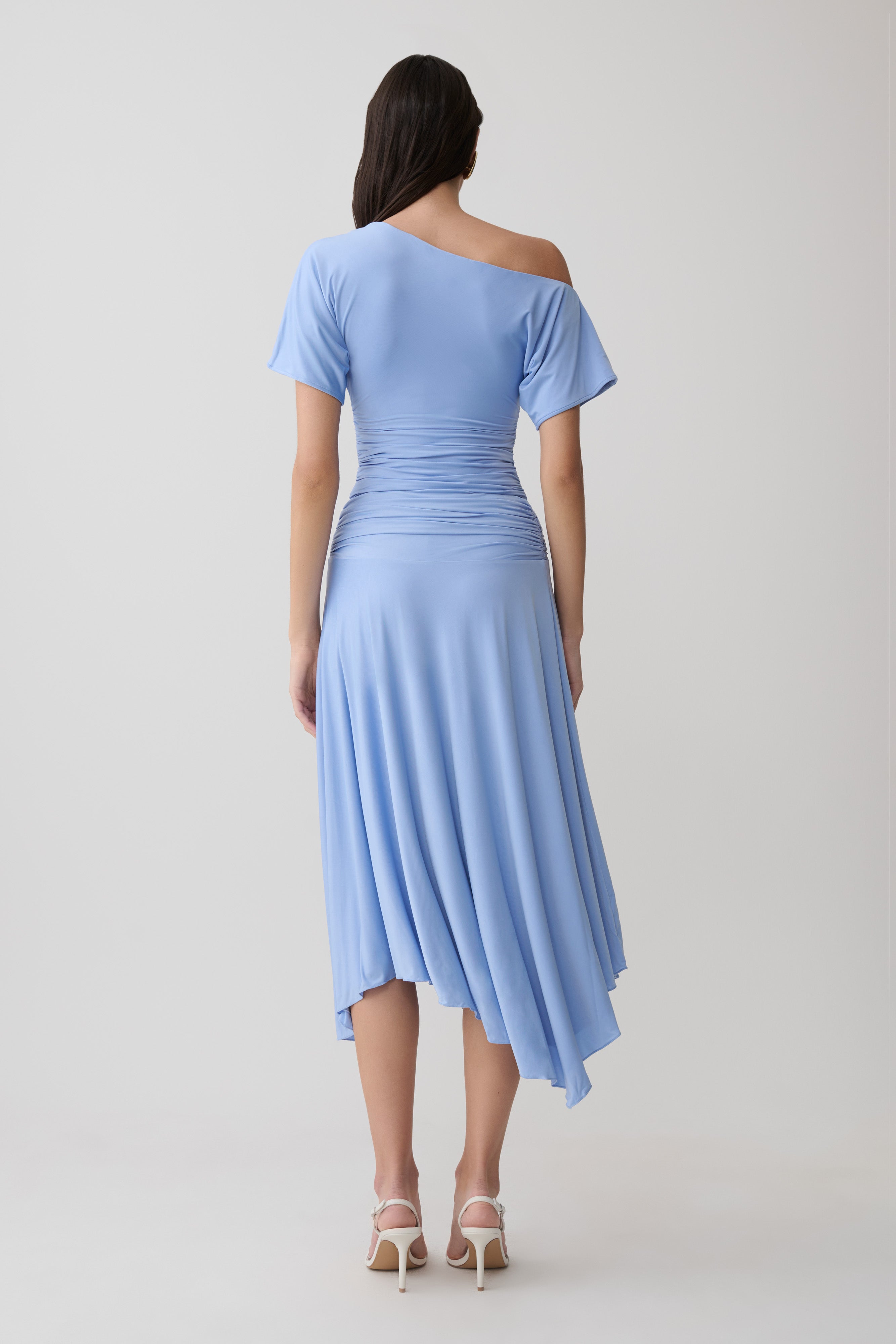 Alternative view of Luu Slinky Midi Skirt - Sea Blue