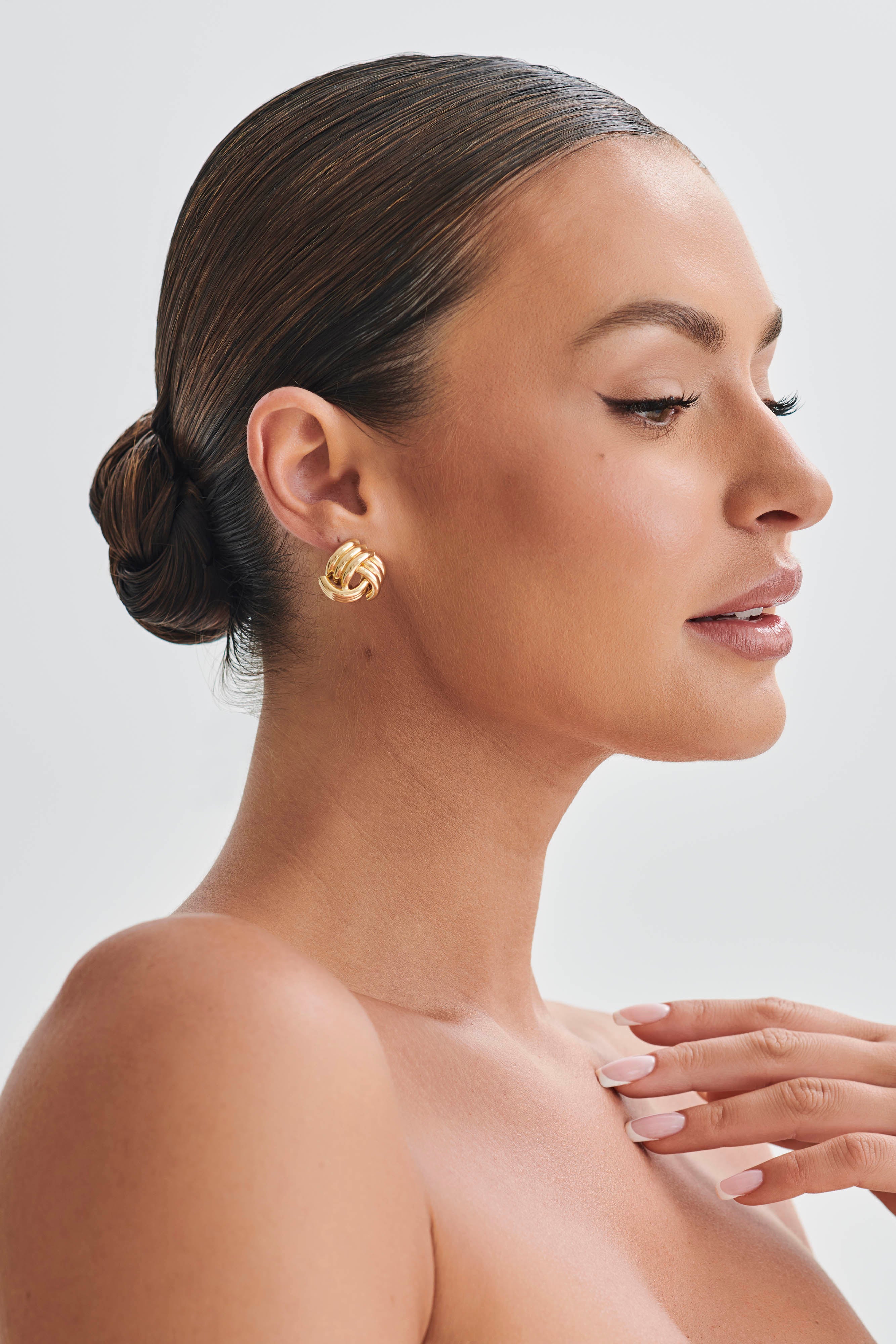 Rowan Knotted Earrings - Gold - Image 4