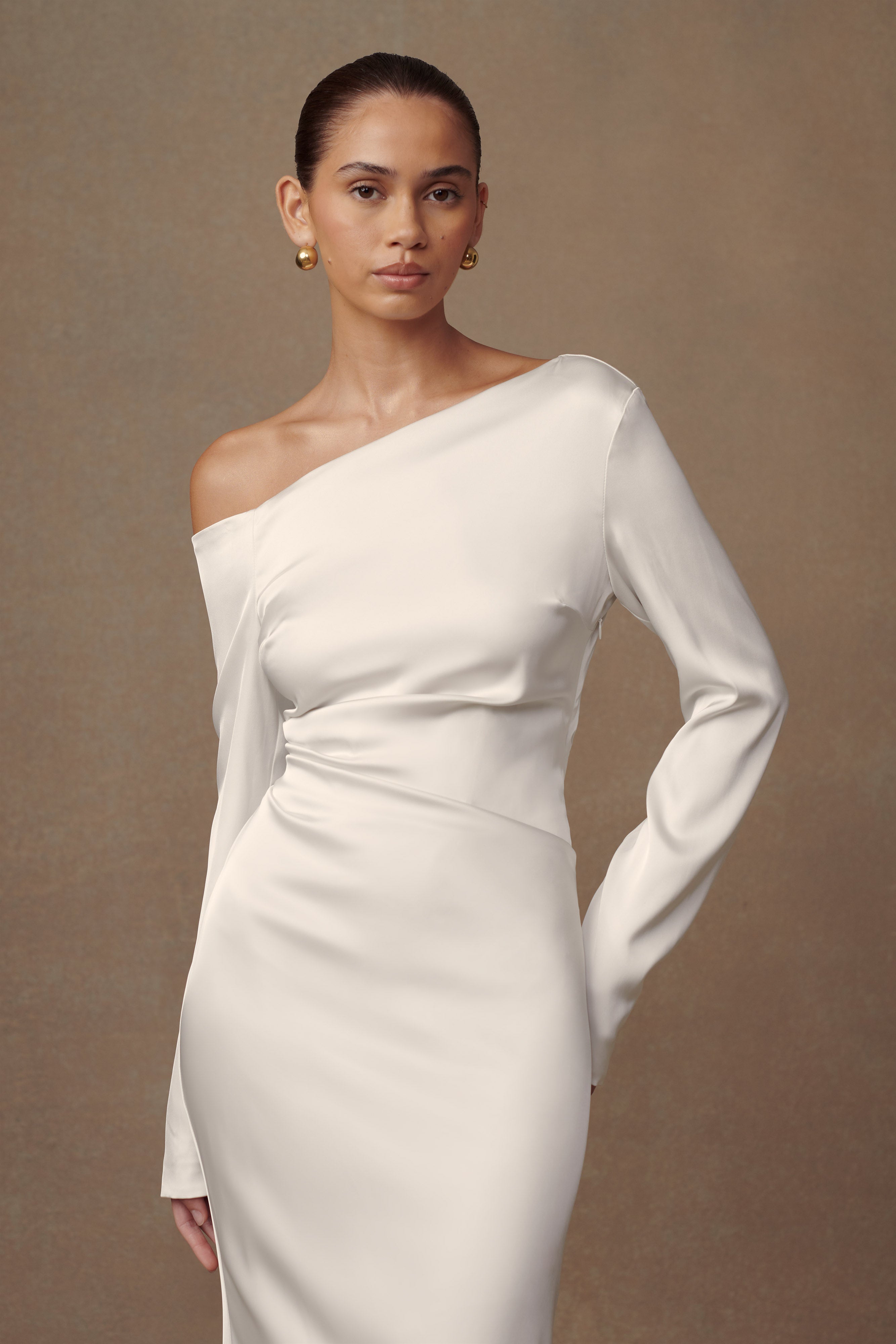 Avery Long Sleeve Maxi Dress - Ivory - Image 4
