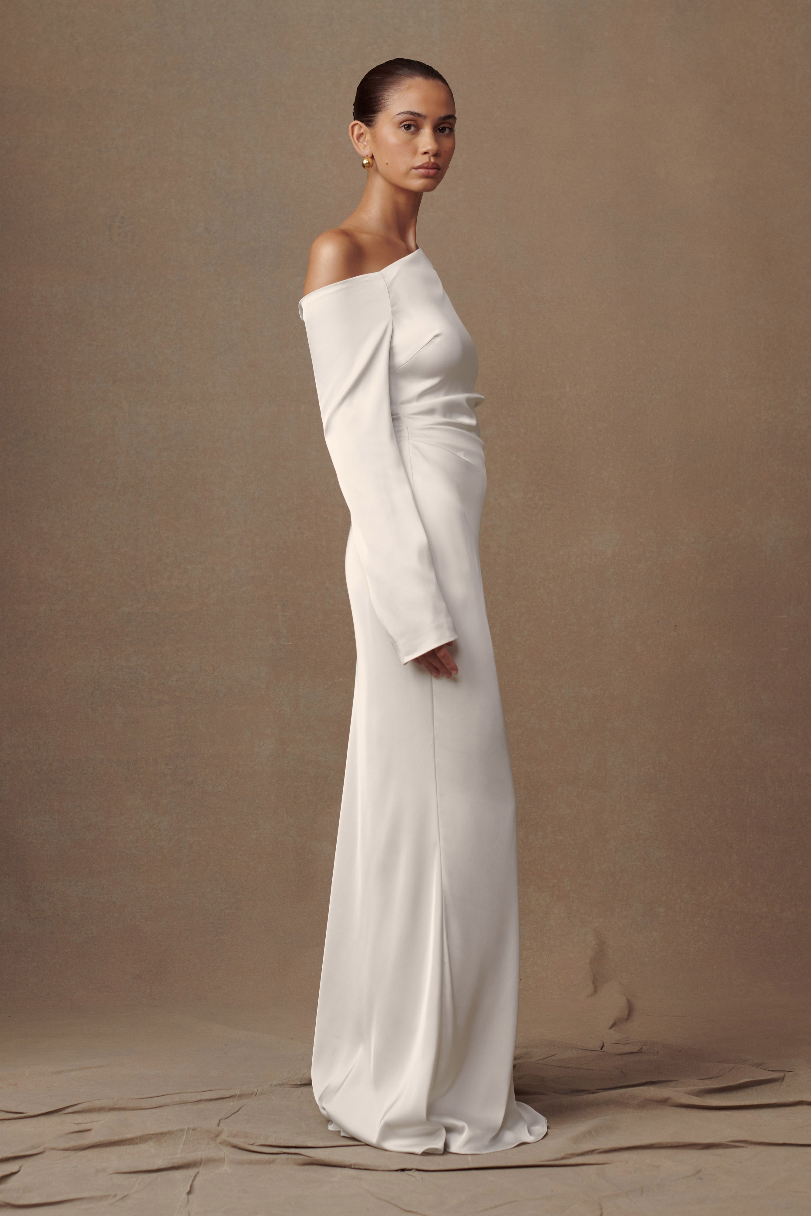 Avery Long Sleeve Maxi Dress - Ivory - Image 3