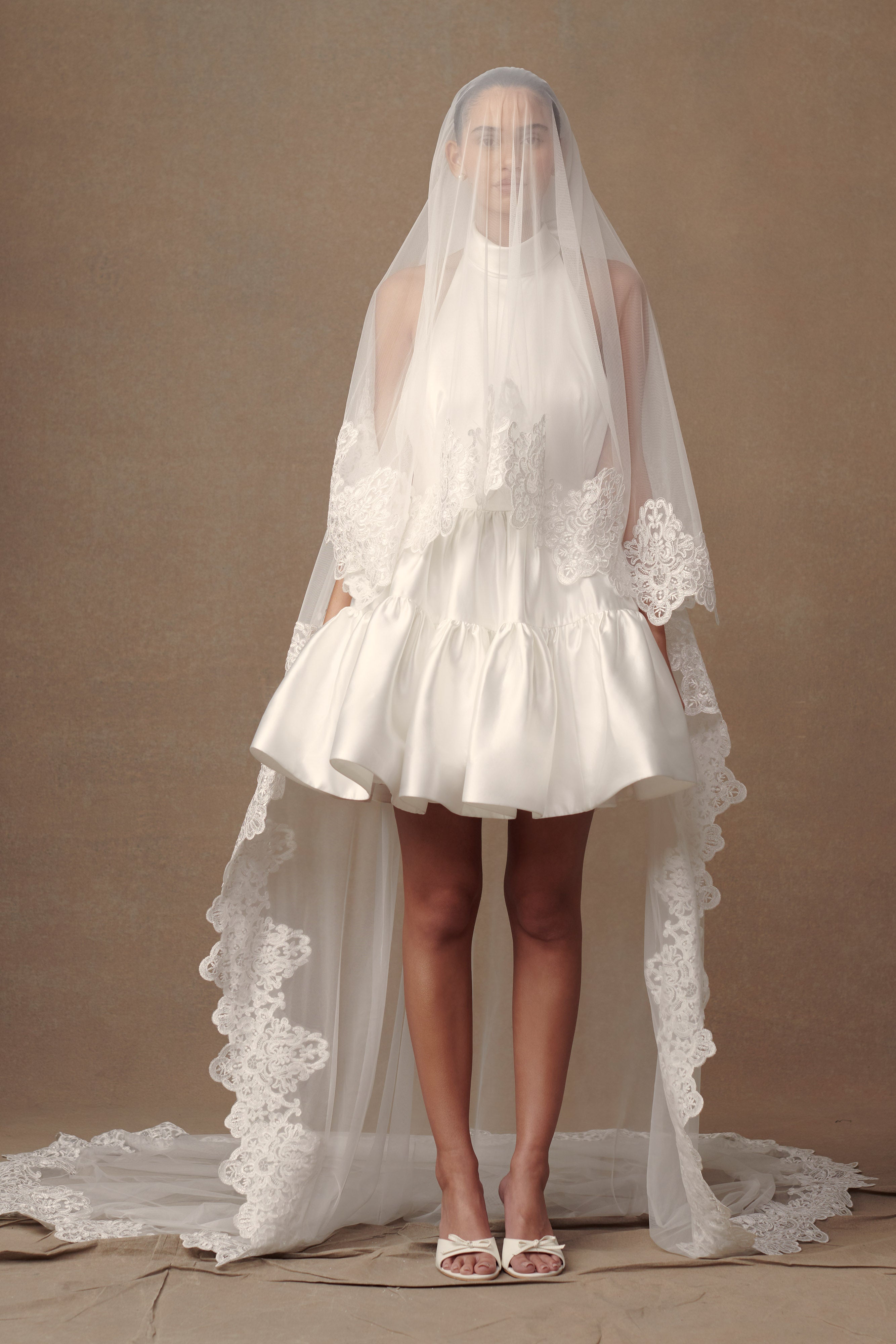 Paulette Lace Trim Veil - White - Image 7