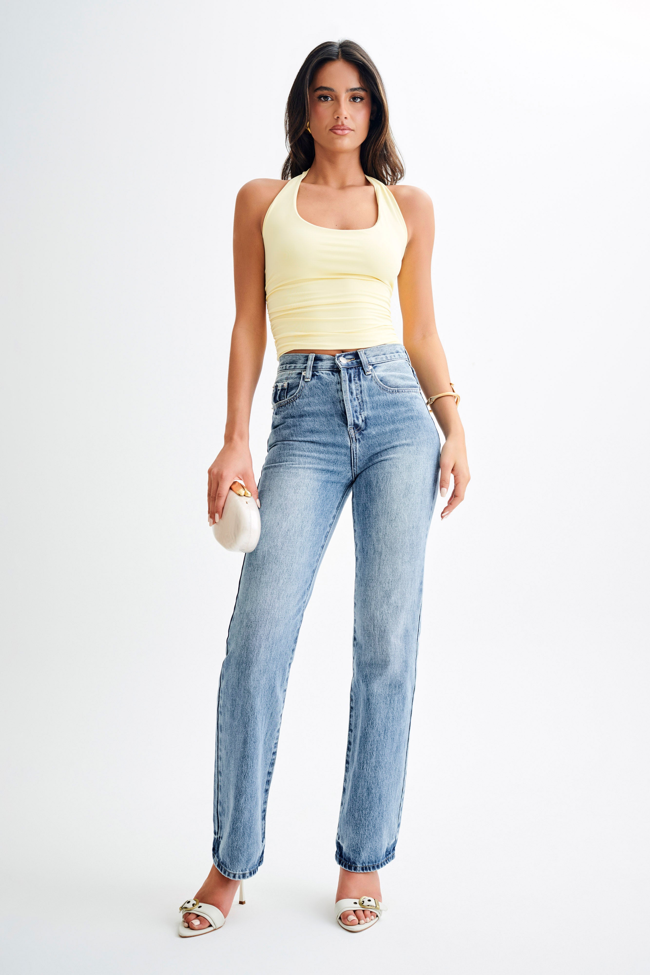 Marie Recycled Halter Top - Lemon Sherbet - Image 5