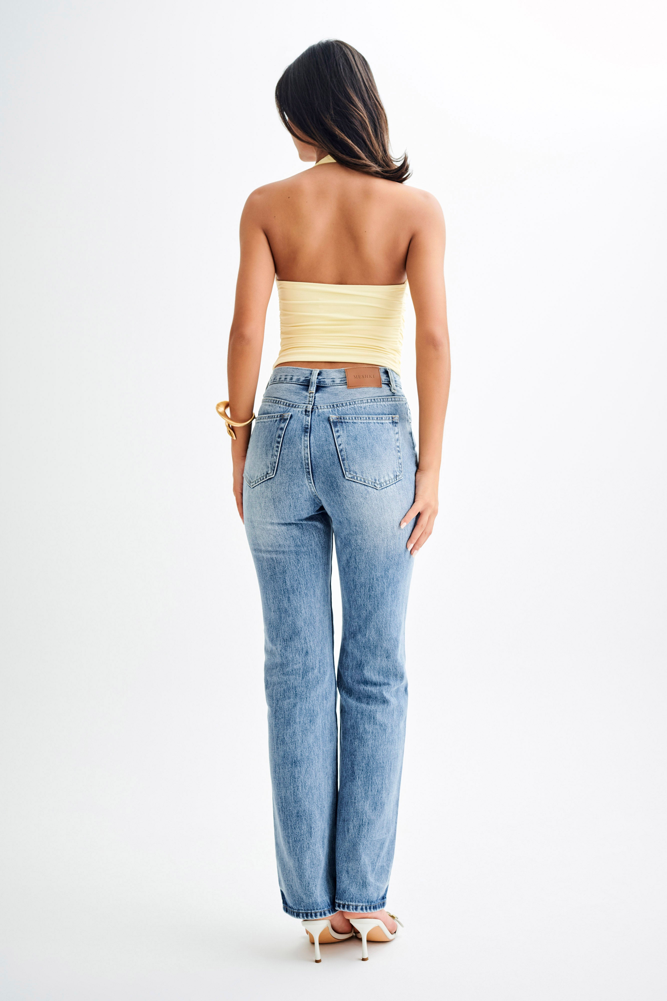 Marie Recycled Halter Top - Lemon Sherbet - Image 6
