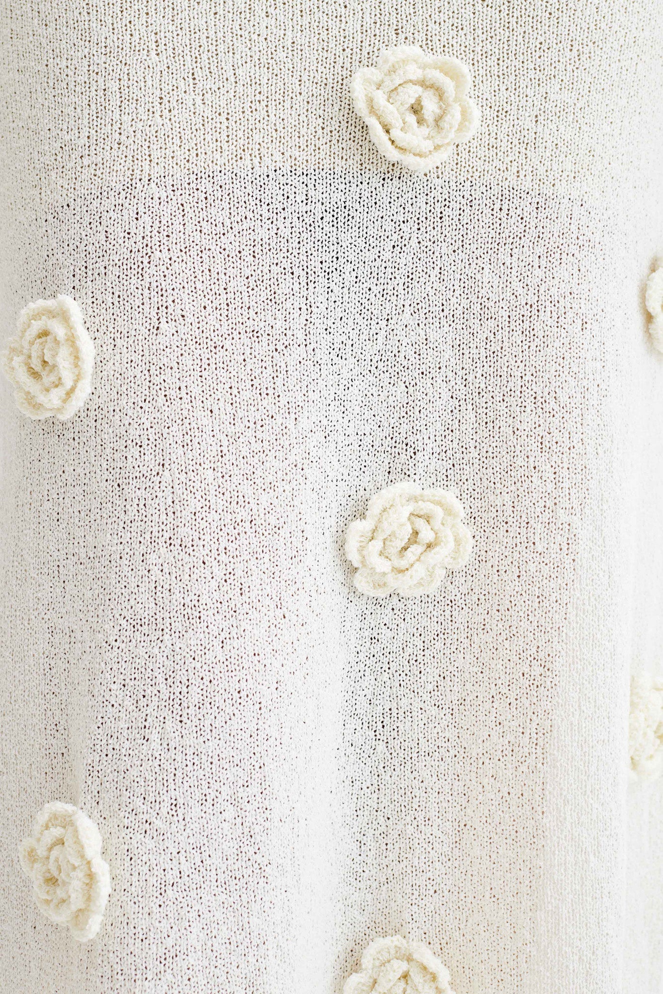 Kiki Off Shoulder Knit Rose Maxi Dress - Ivory - Image 8