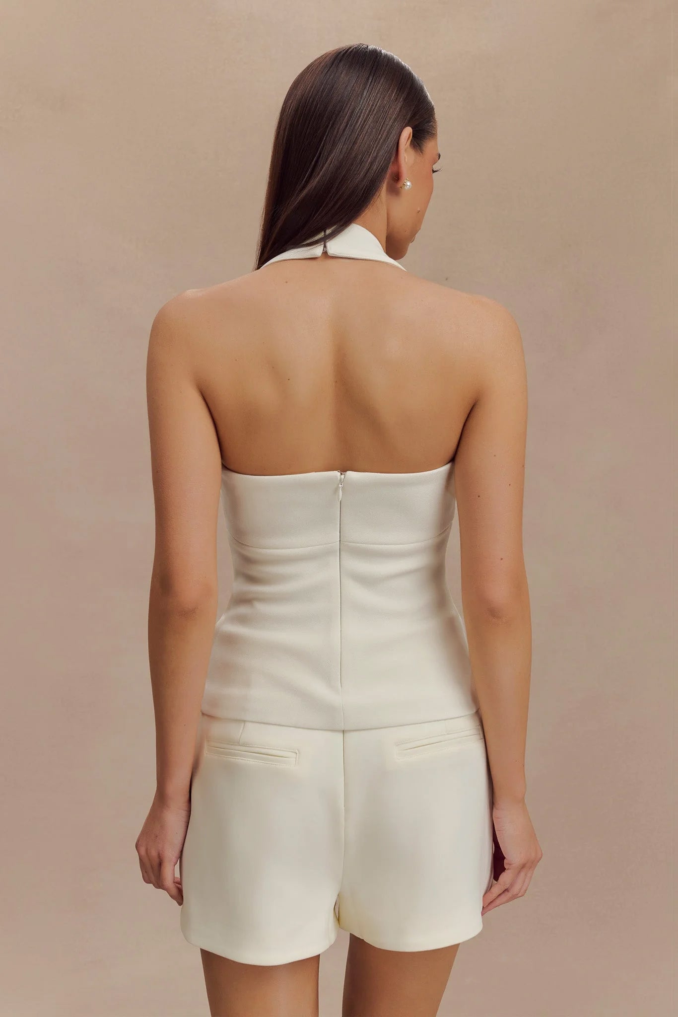 Alternative view of Amelita Suiting Halter Top - Ivory