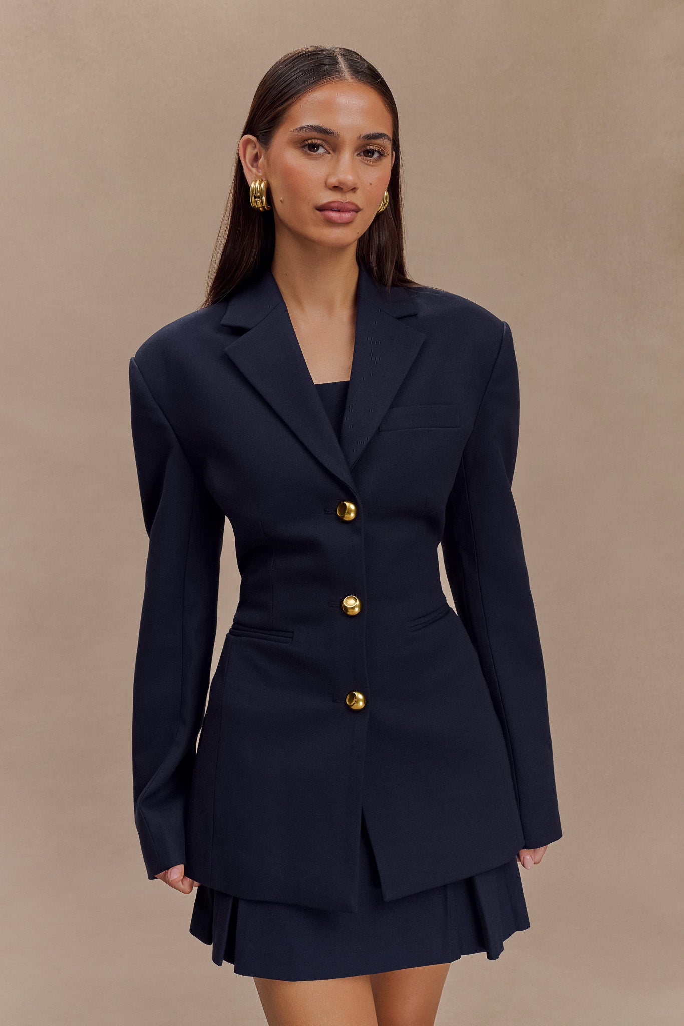 Bellamy Cinched Blazer - Dark Navy - Image 2