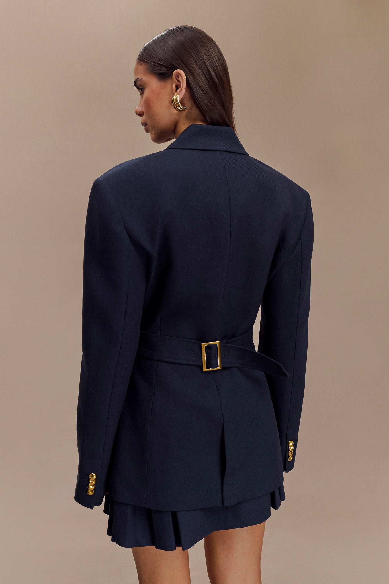 Bellamy Cinched Blazer - Dark Navy - Image 3