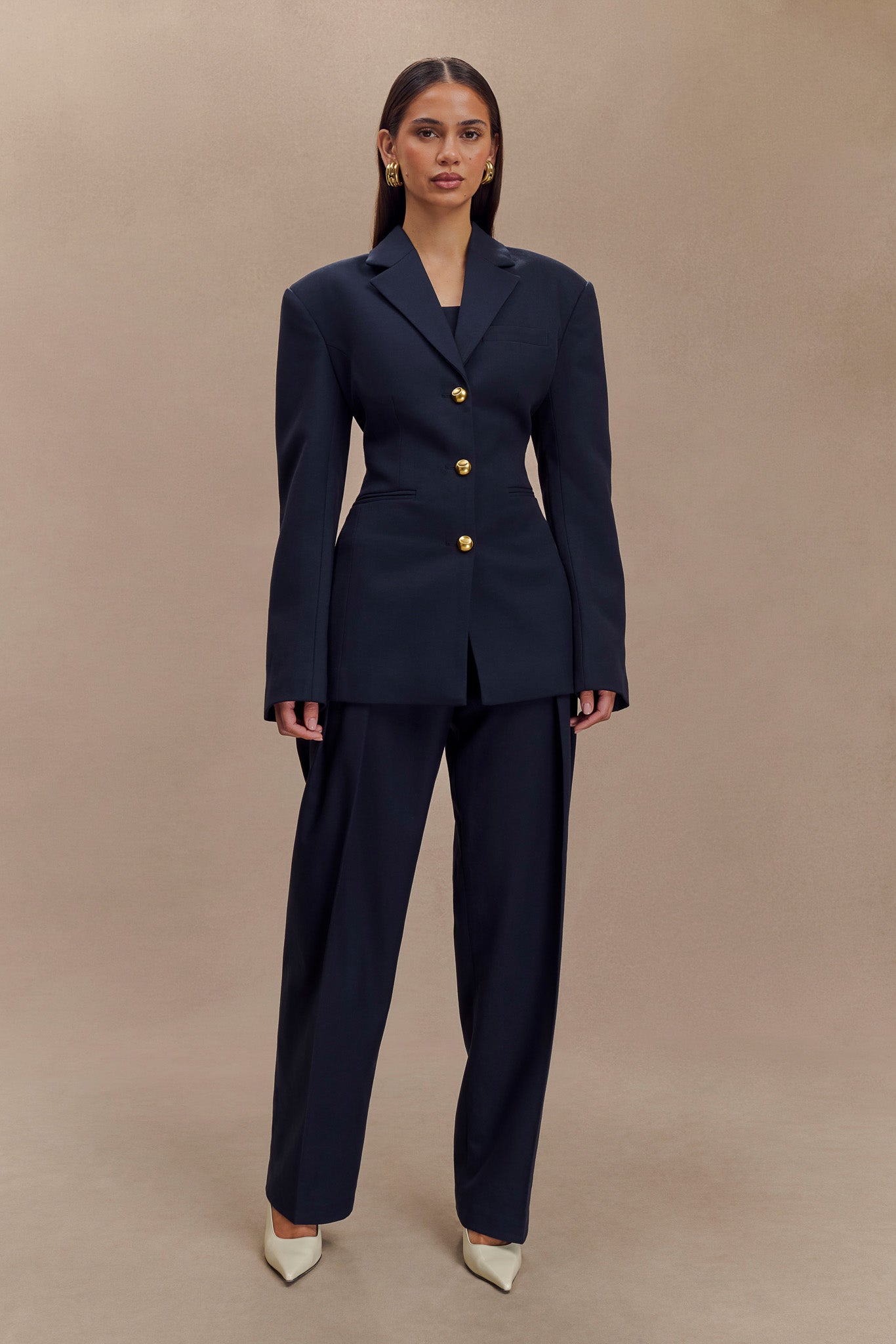 Bellamy Cinched Blazer - Dark Navy - Image 6
