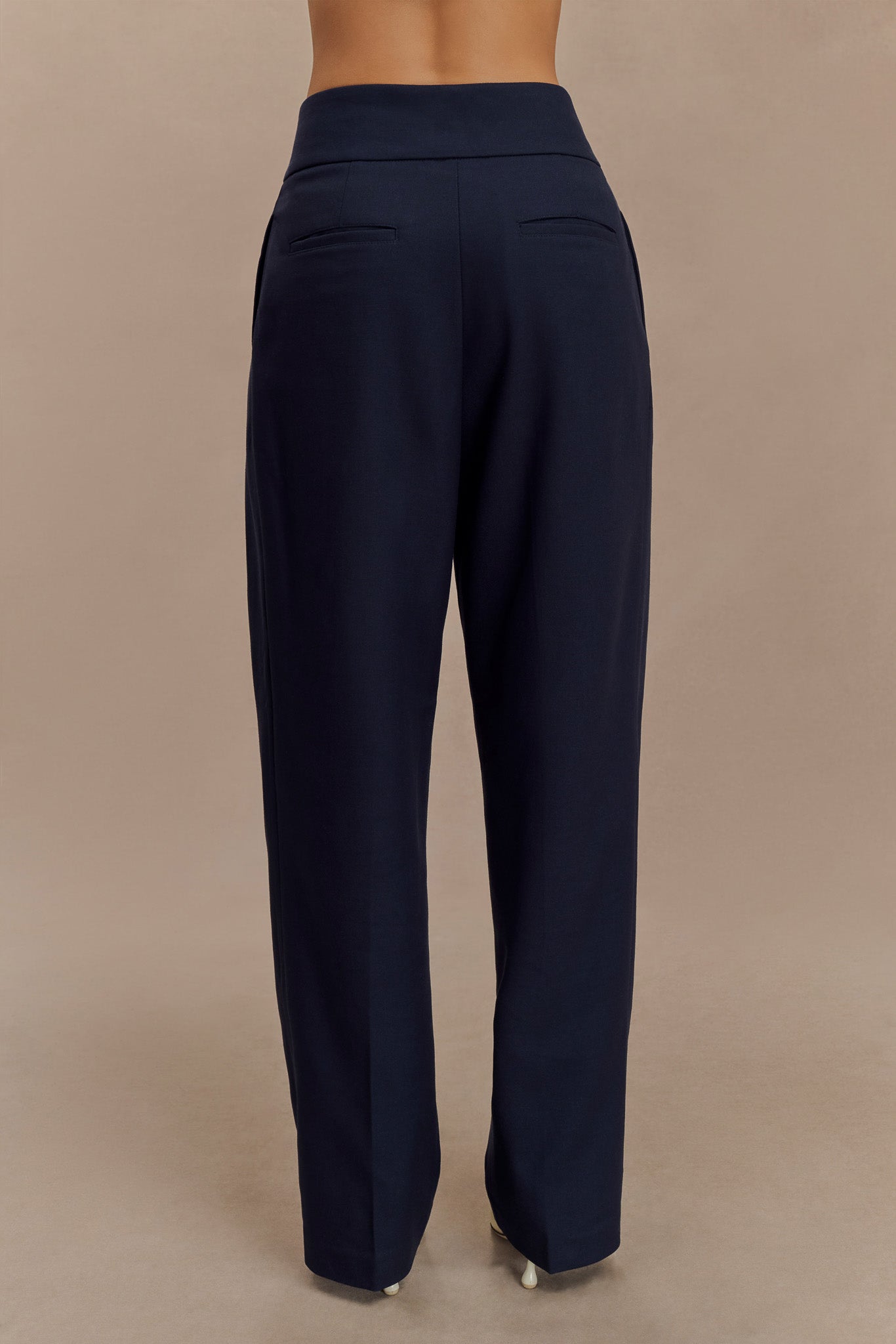 Alternative view of Penelope Pleated High Waisted Pants - Dark Navy
