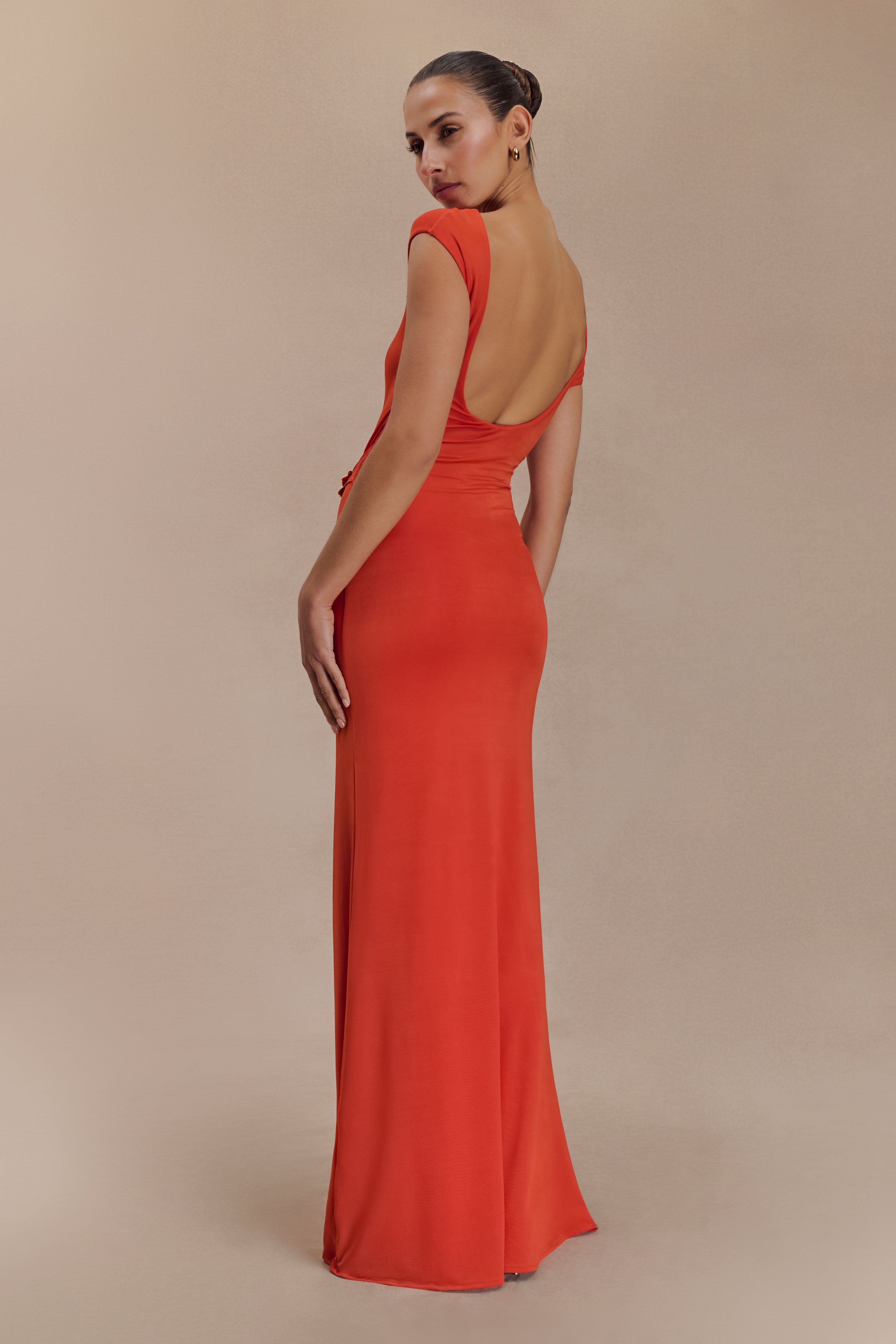 Kaida Slinky Maxi Dress With Hardware - Burnt Orange - Image 3