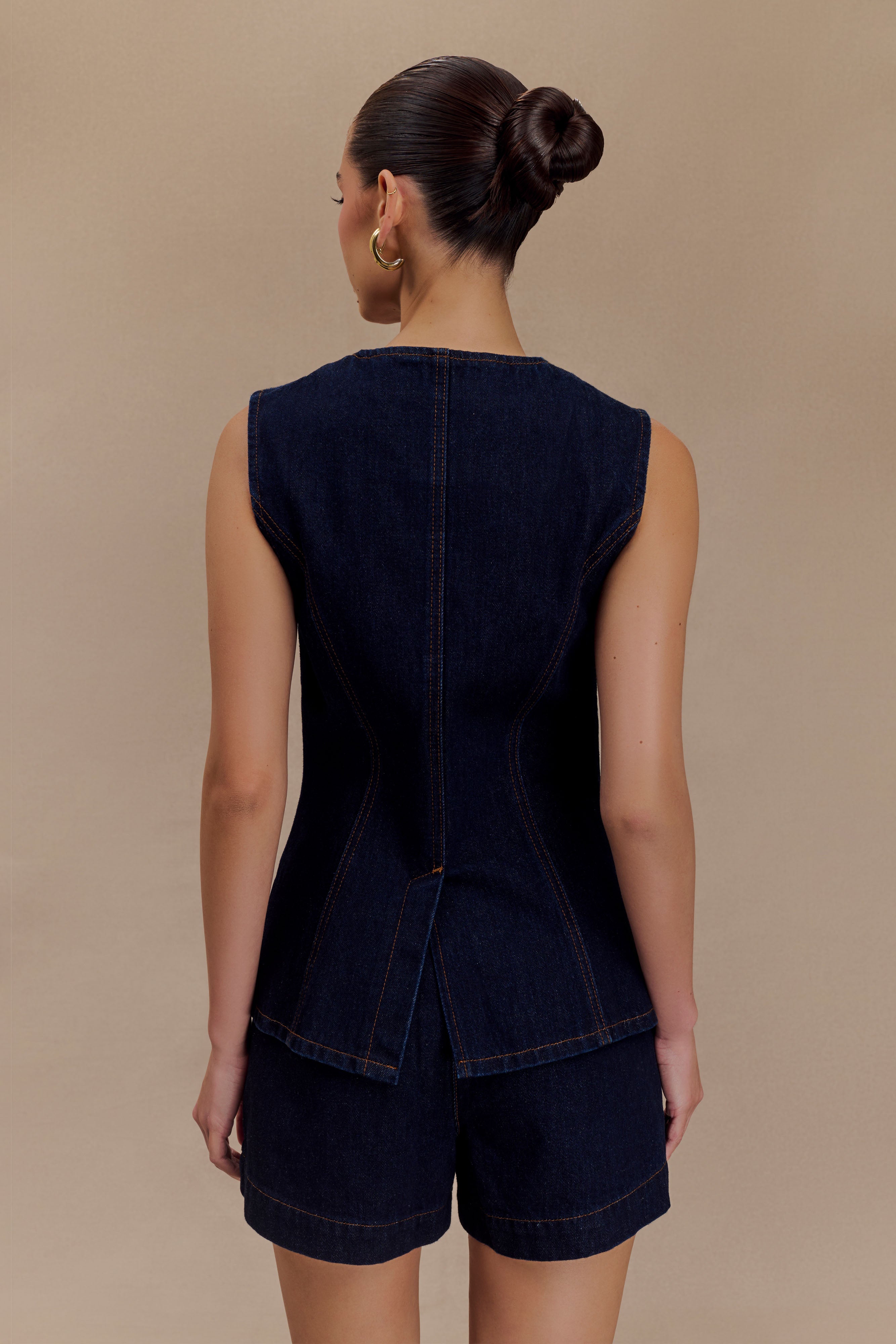 Alternative view of Abel Denim Button Up Top - Indigo Blue