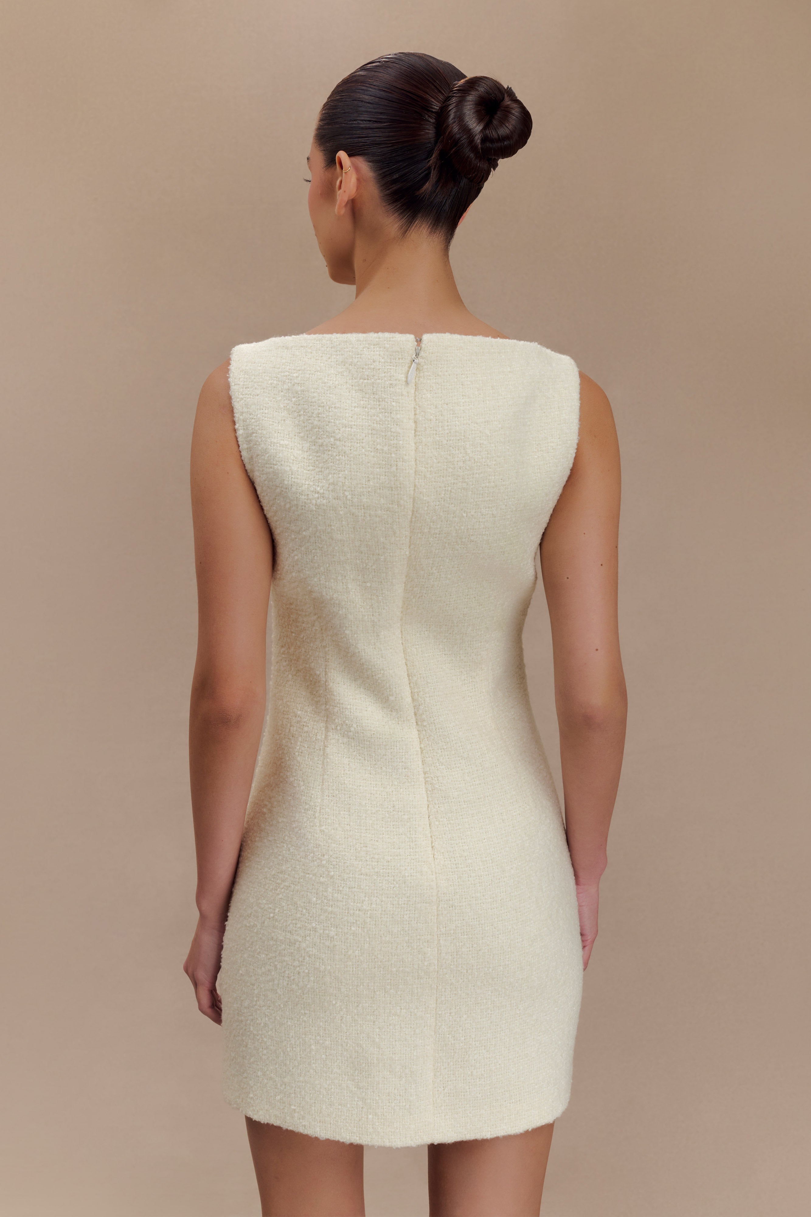 Alternative view of Angela Textured Boucle Mini Dress - Ivory