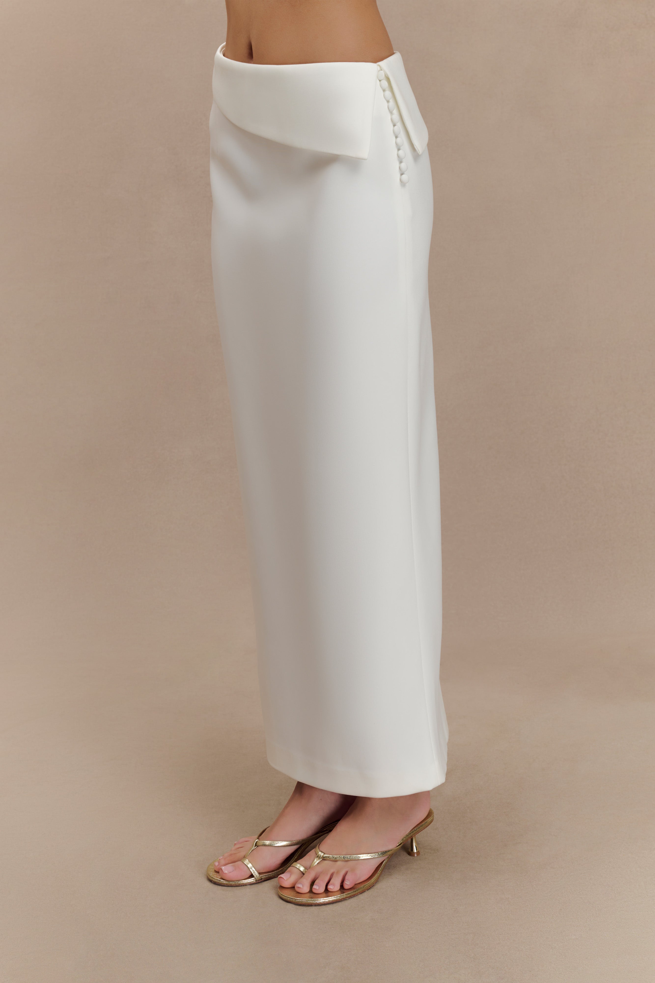 Astrid Suiting Midi Skirt - White - Image 6