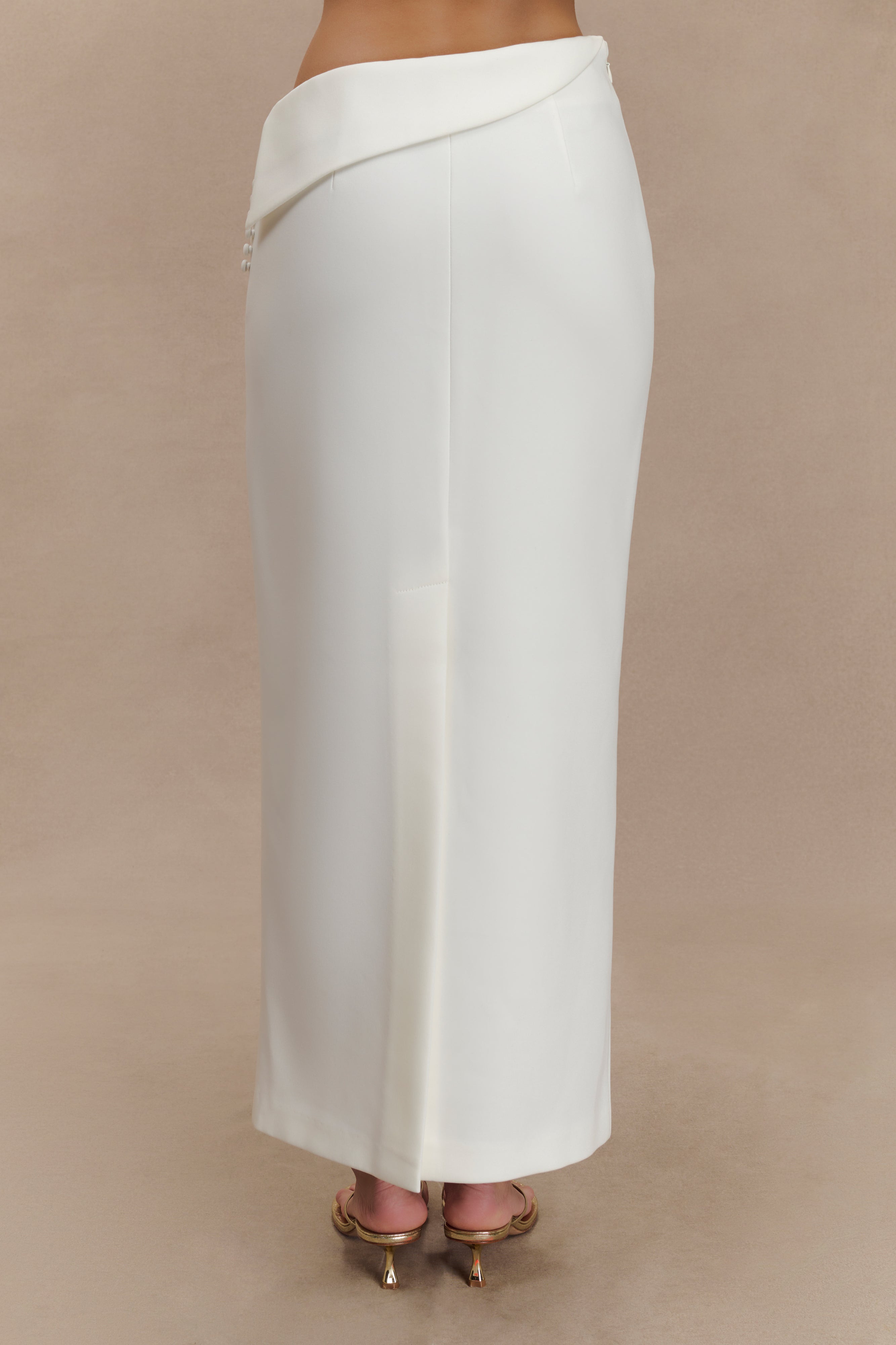 Astrid Suiting Midi Skirt - White - Image 3