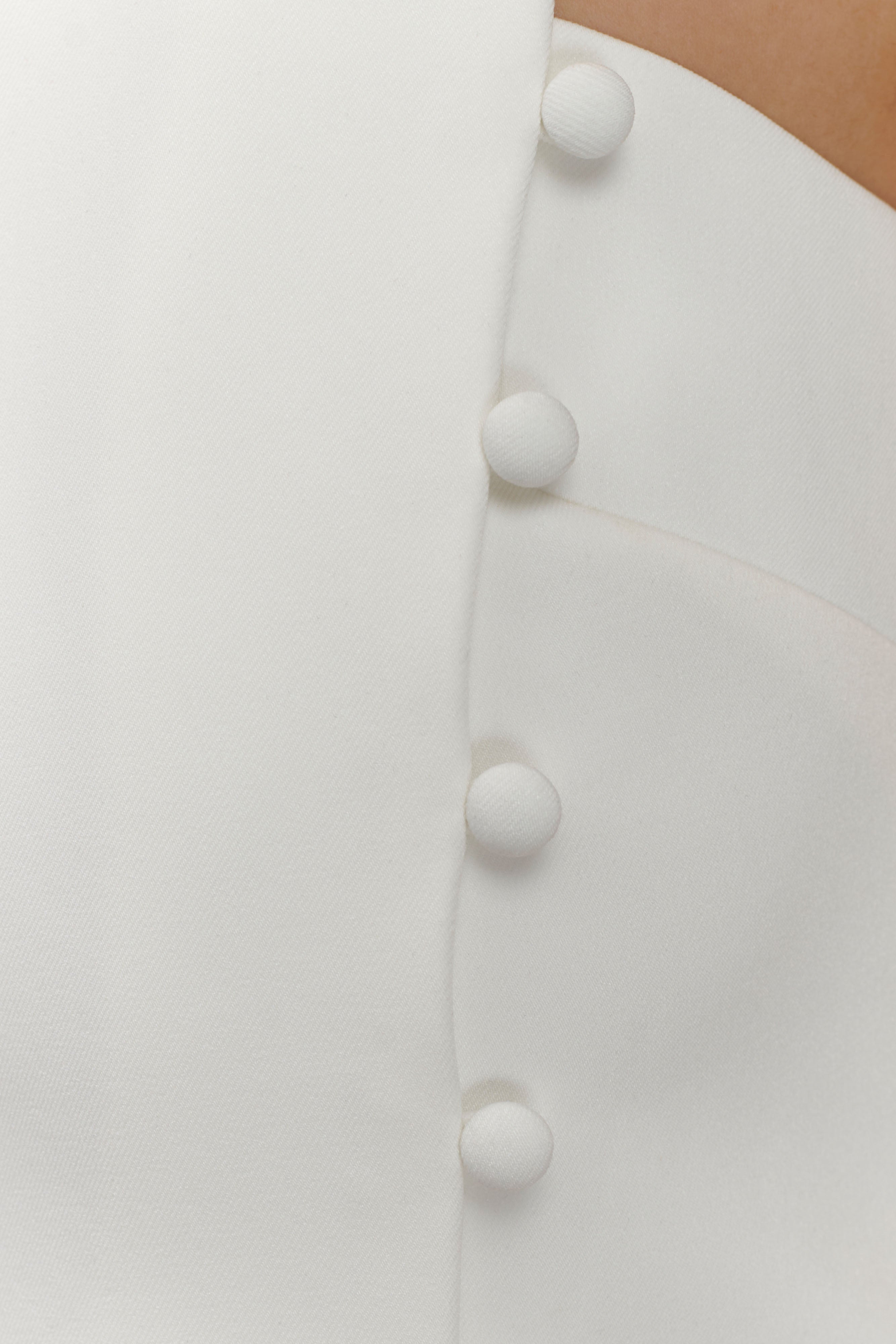 Astrid Asymmetric Sleeveless Suiting Top - White - Image 7