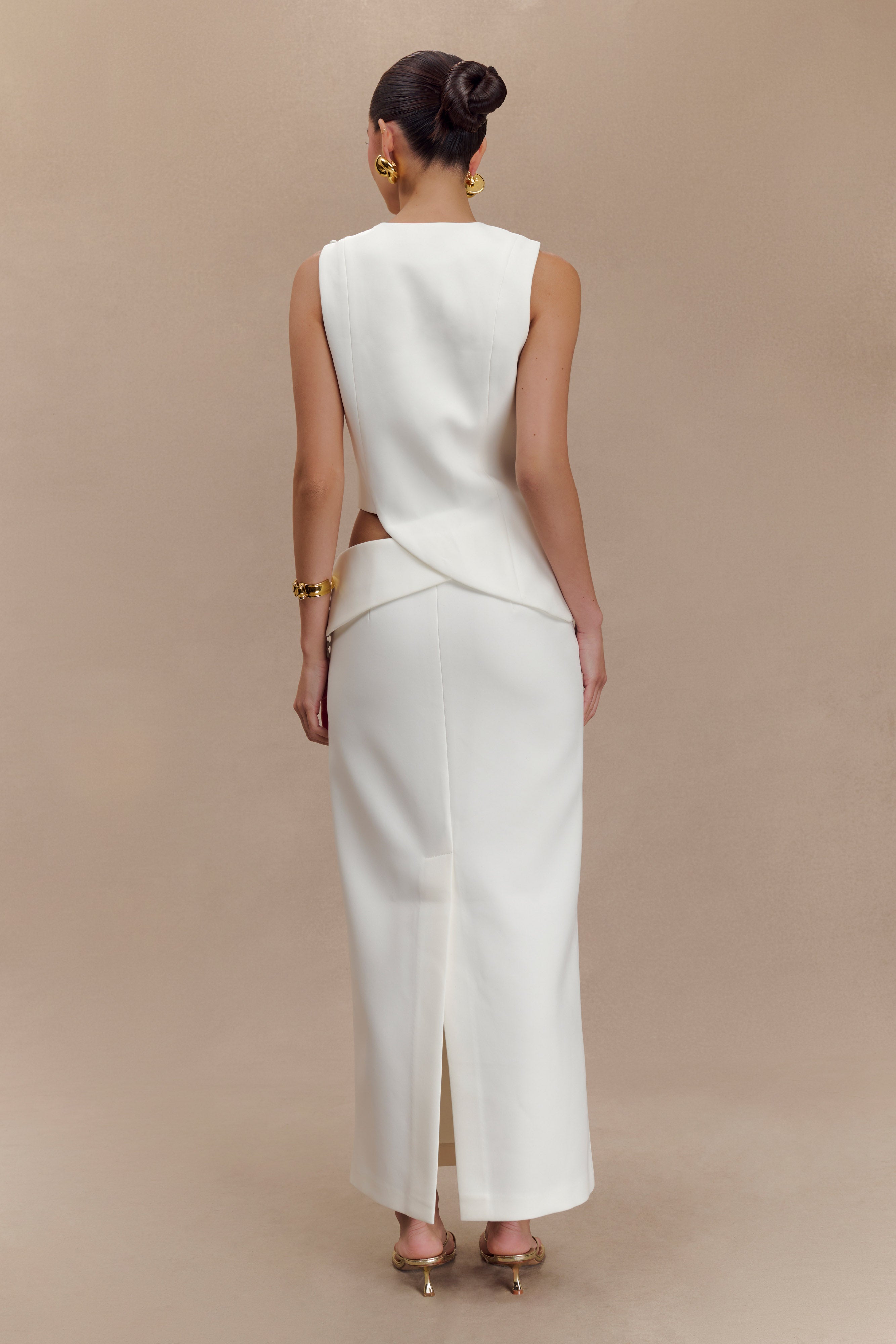 Astrid Suiting Midi Skirt - White - Image 4