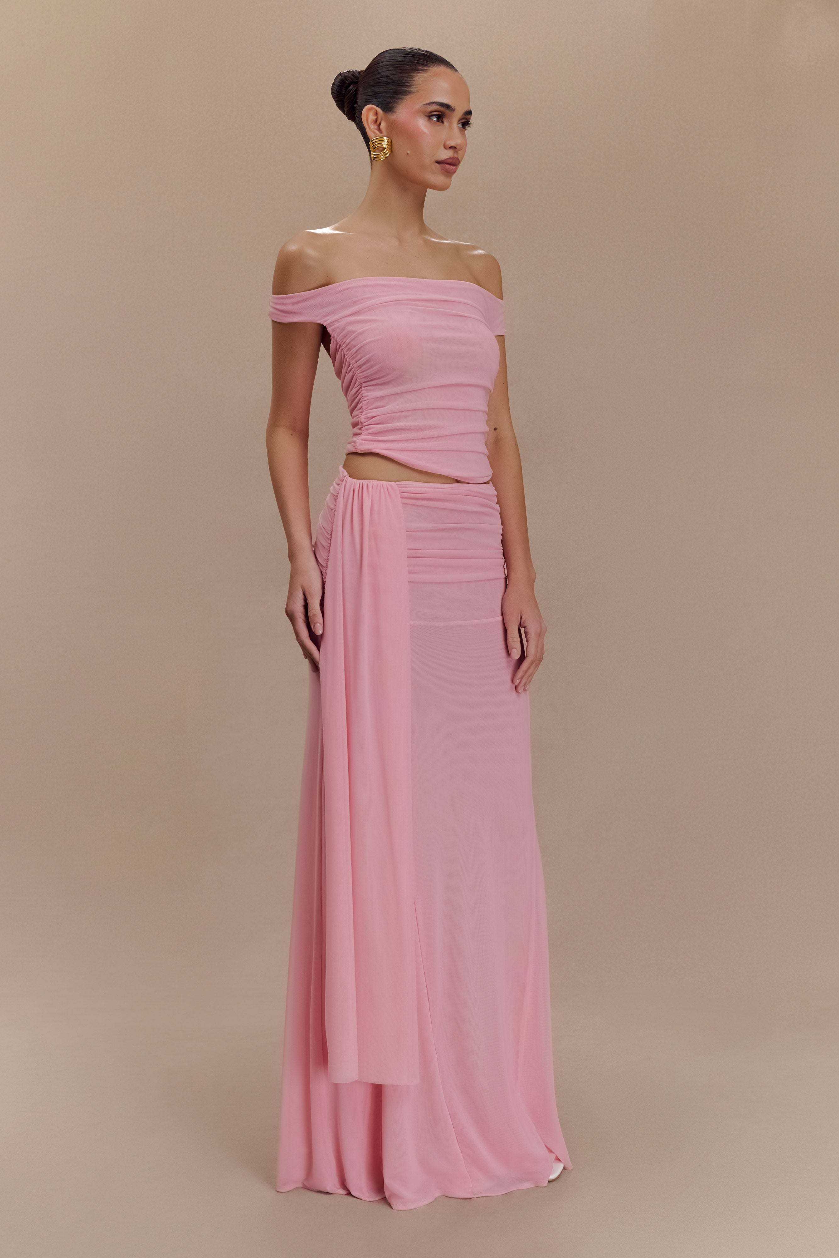 Arna Mesh Maxi Skirt - Candy Pink - Image 5