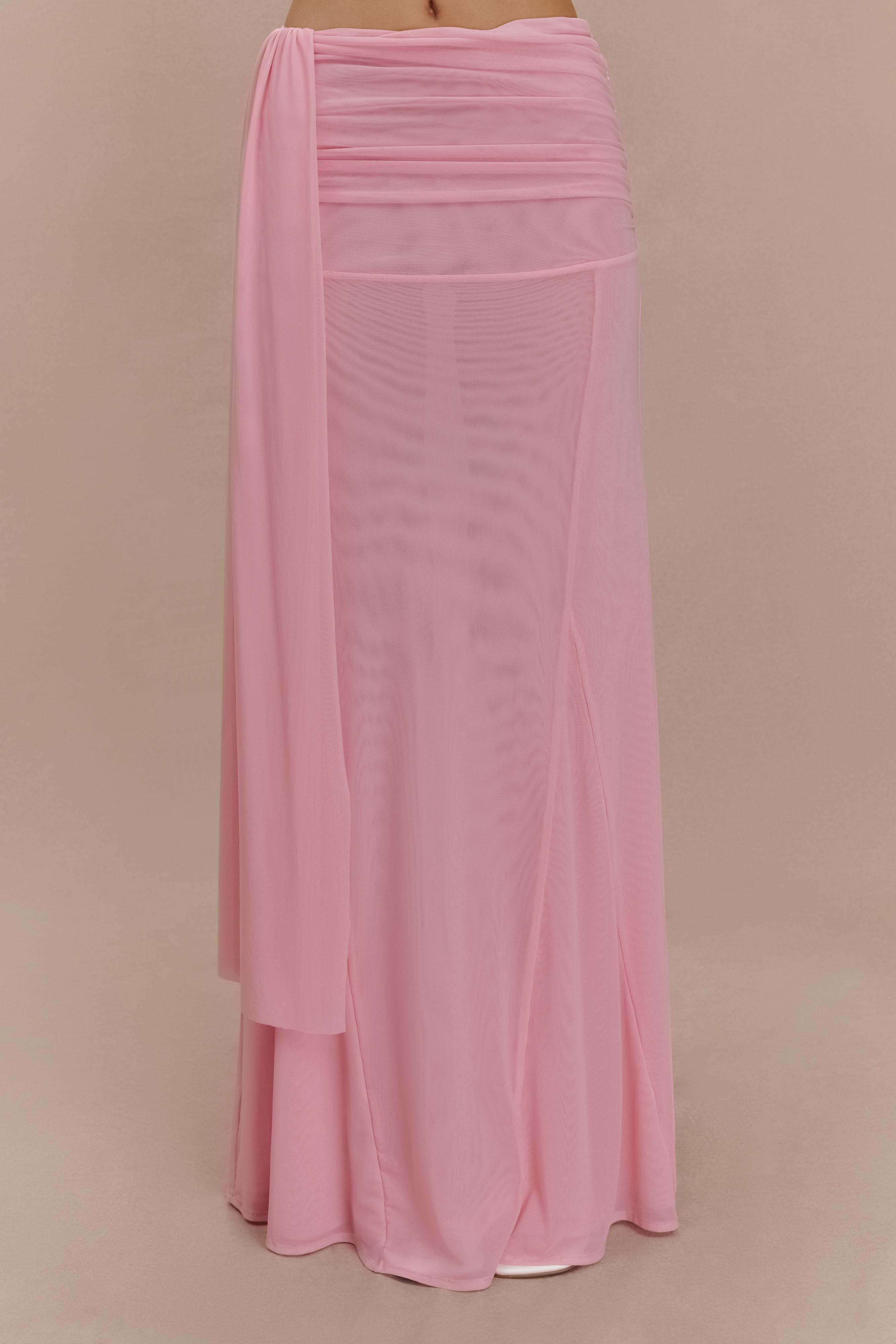Arna Mesh Maxi Skirt - Candy Pink - Image 4