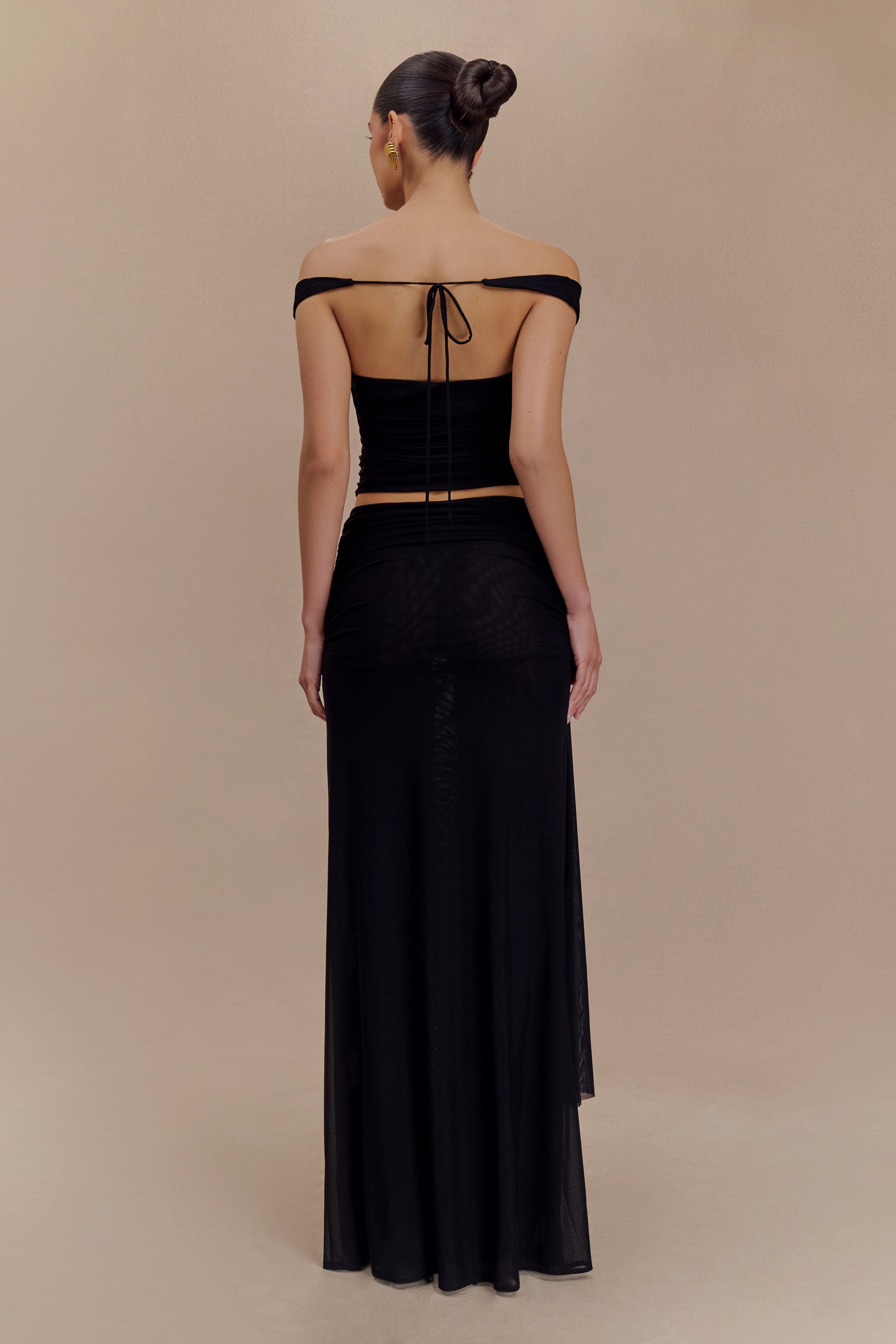 Alternative view of Arna Mesh Maxi Skirt - Black