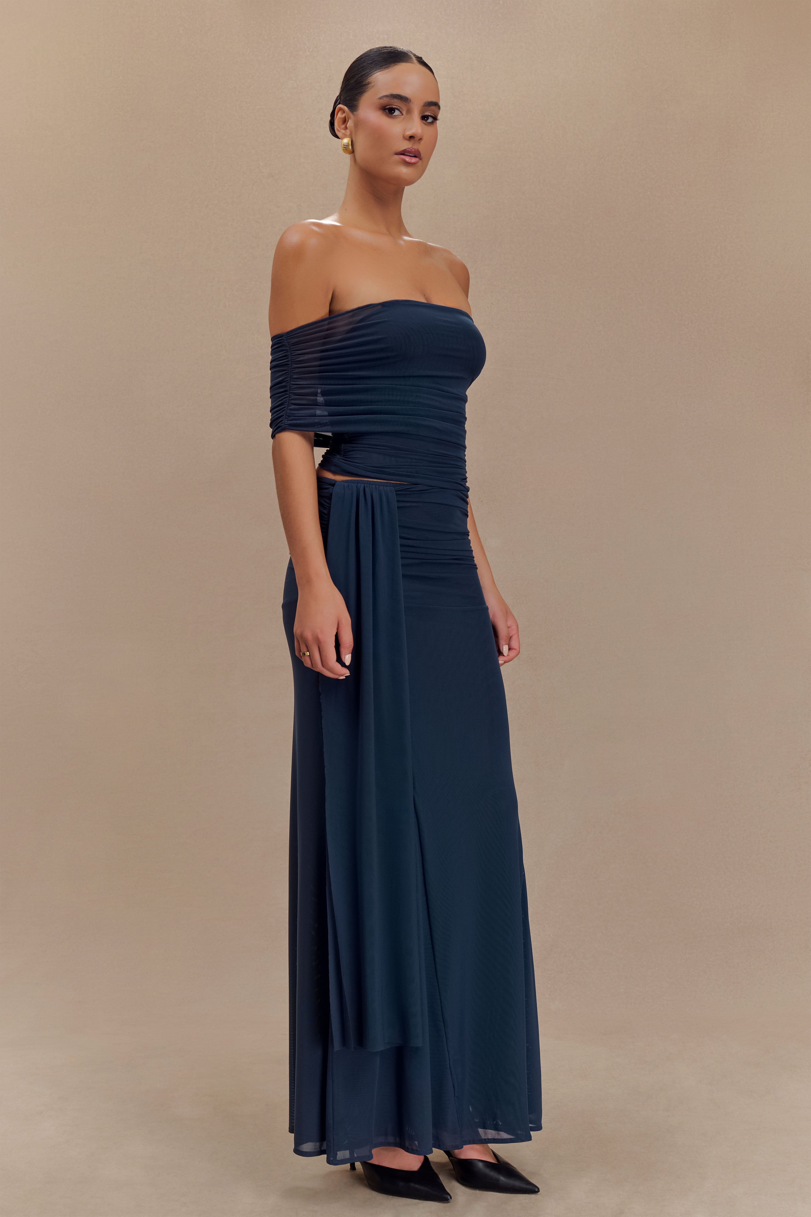 Arna Mesh Maxi Skirt - Midnight Blue - Image 5