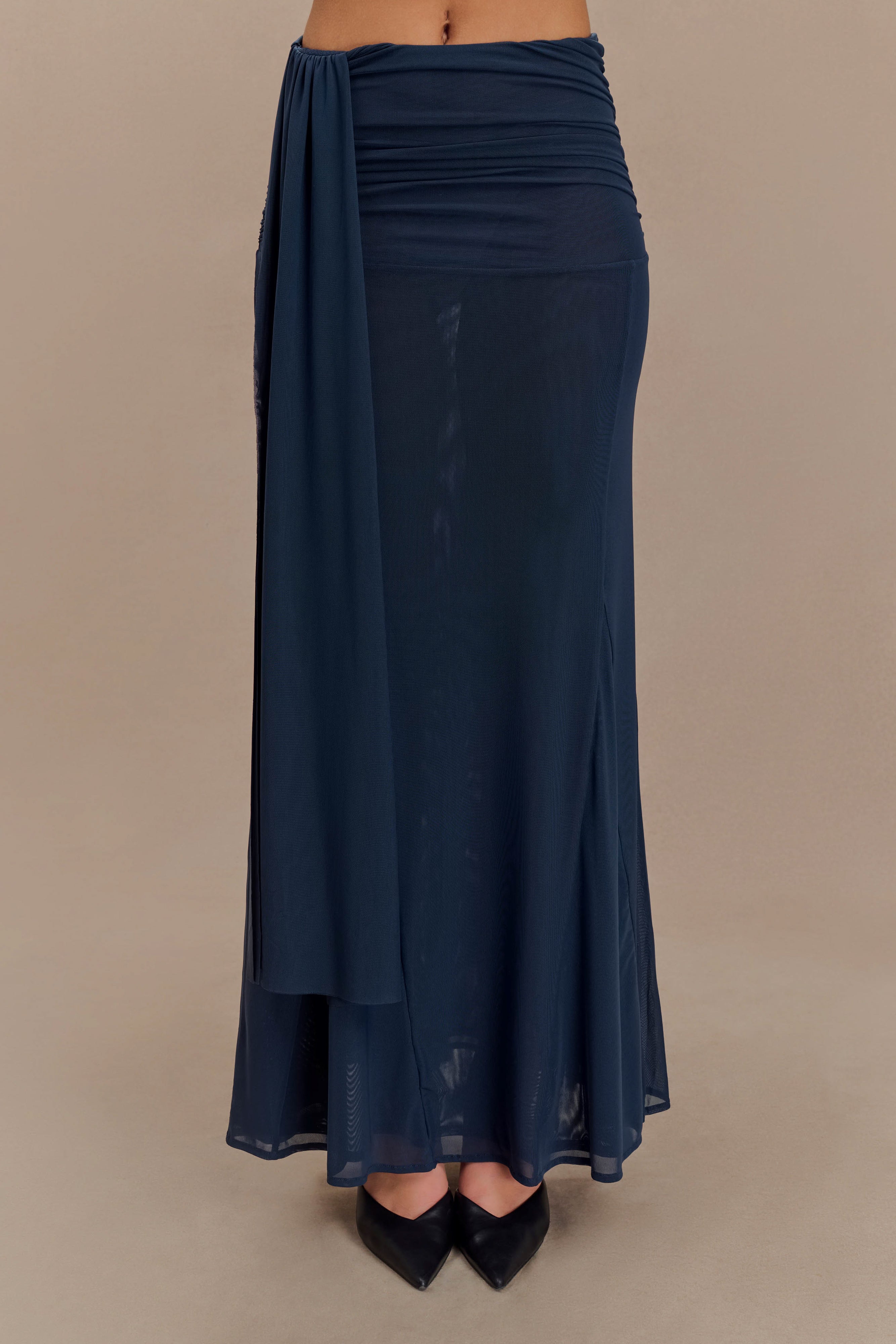 Arna Mesh Maxi Skirt - Midnight Blue - Image 3