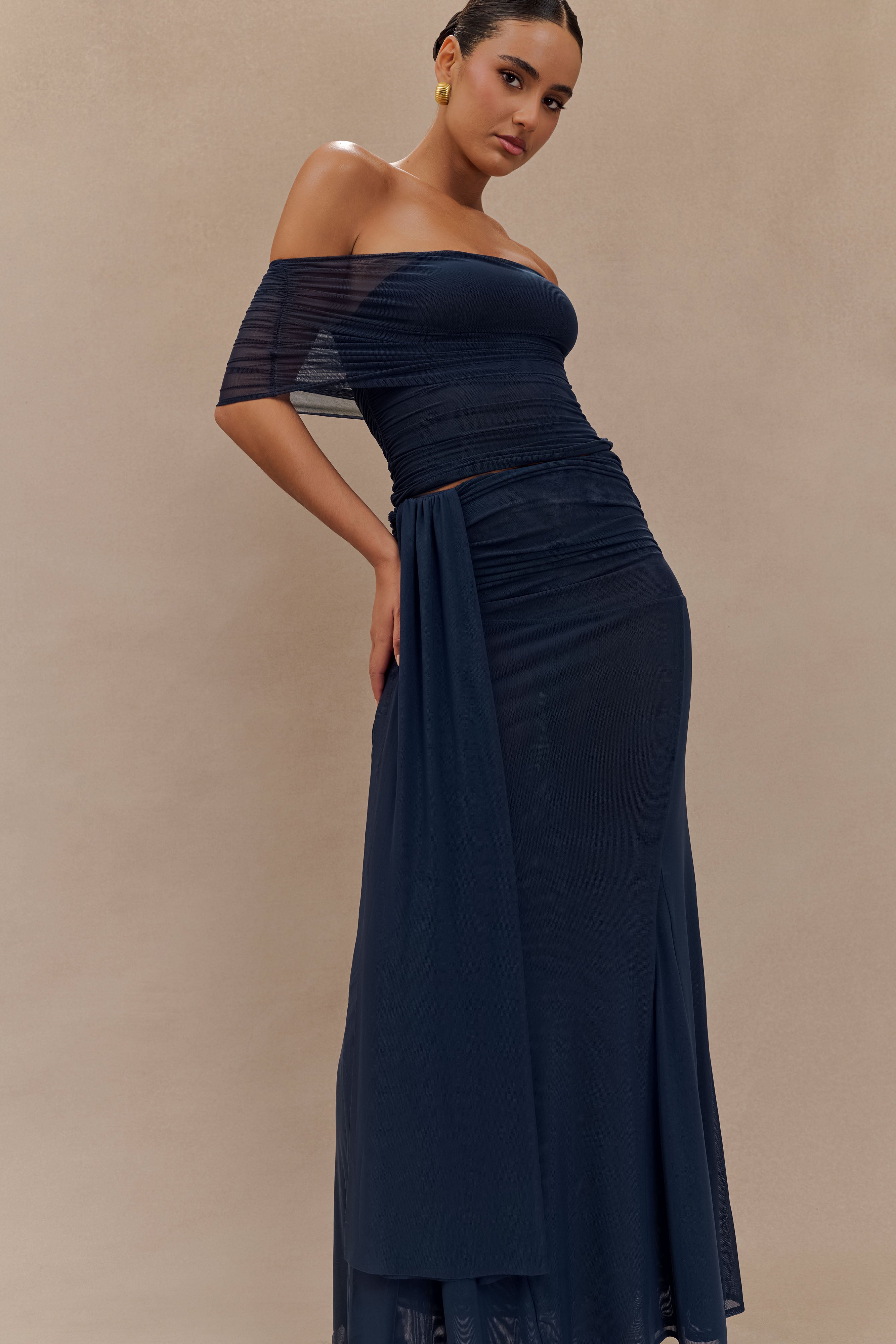 Arna Mesh Maxi Skirt - Midnight Blue - Image 7