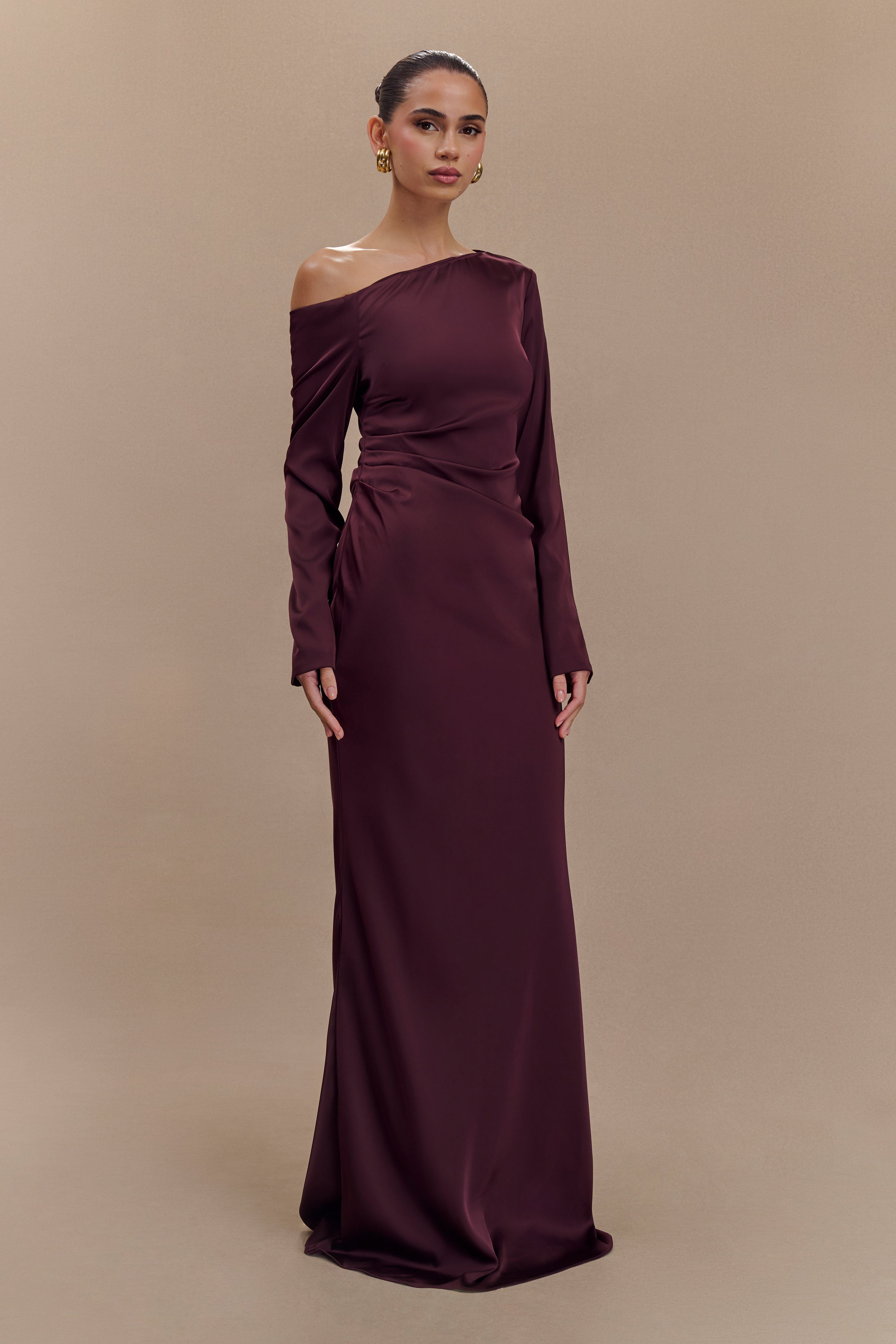 Alternative view of Avery Long Sleeve Maxi Dress - Plum