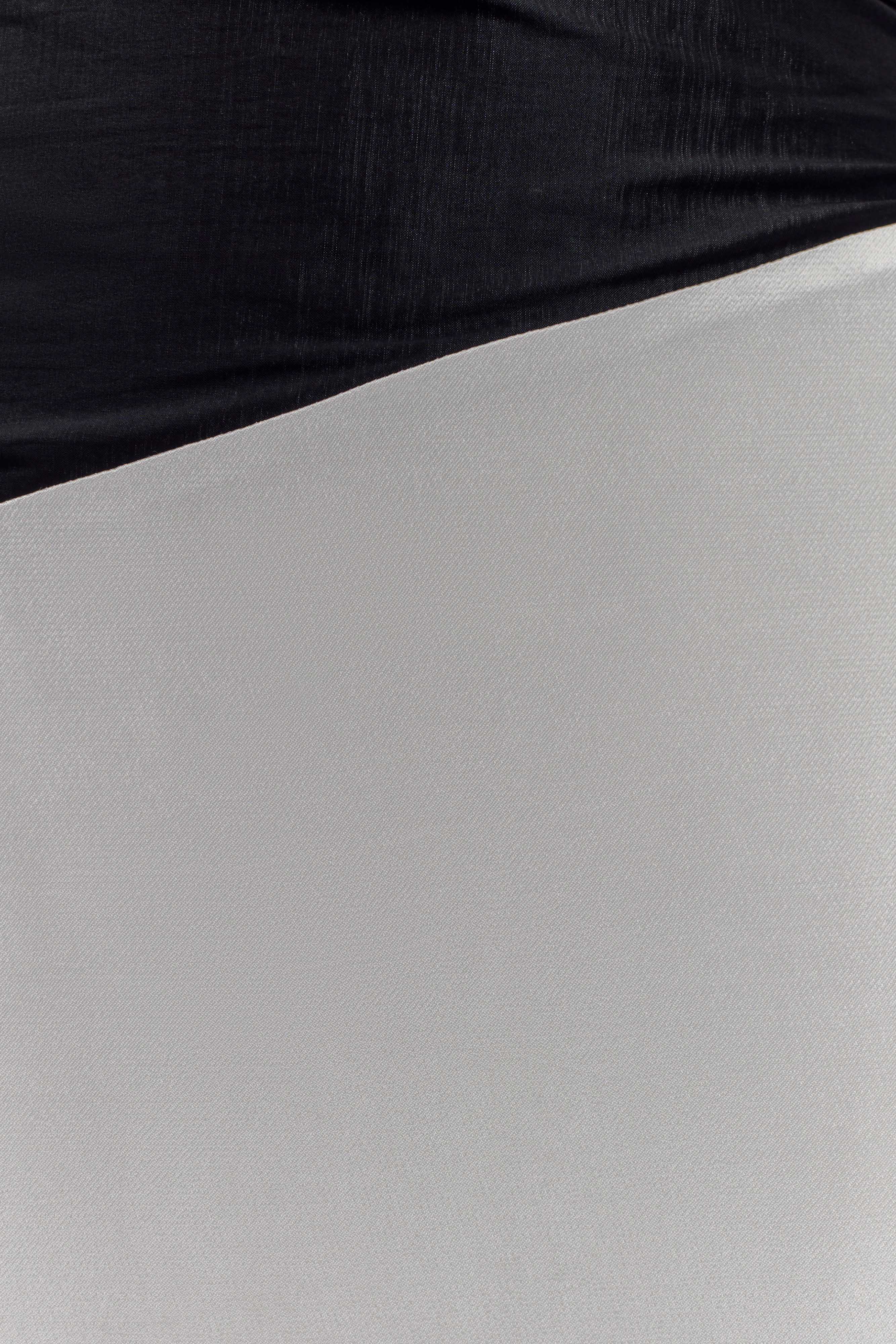 Serena Strapless Taffeta Maxi Dress - White/Black - Image 9