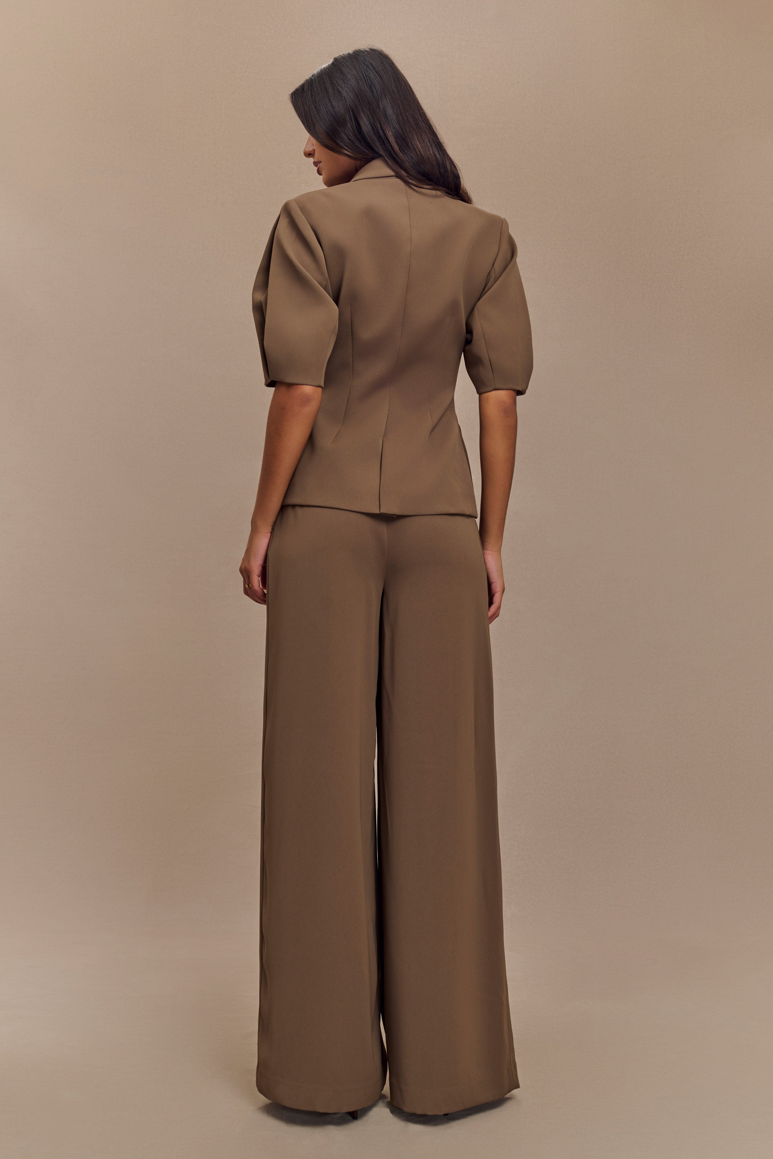 Faith Suiting Wide Leg Pant - Cacao Brown - Image 6