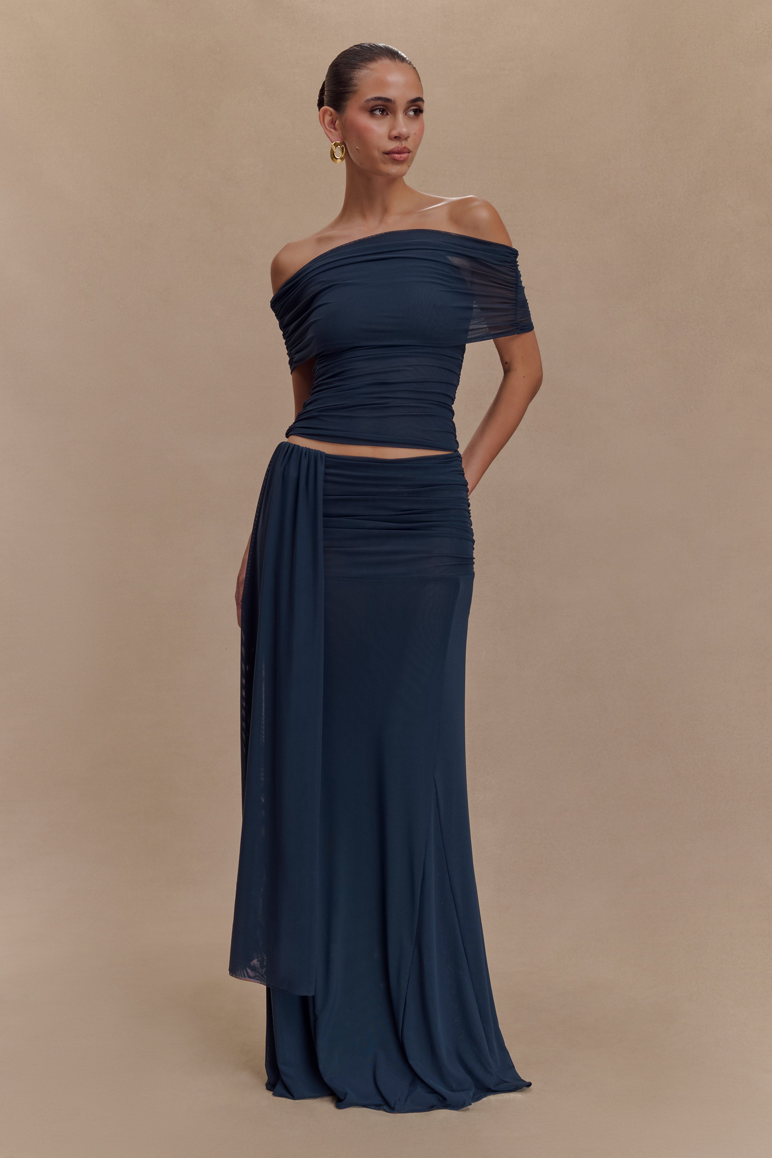 Alternative view of Arna Mesh Maxi Skirt - Midnight Blue