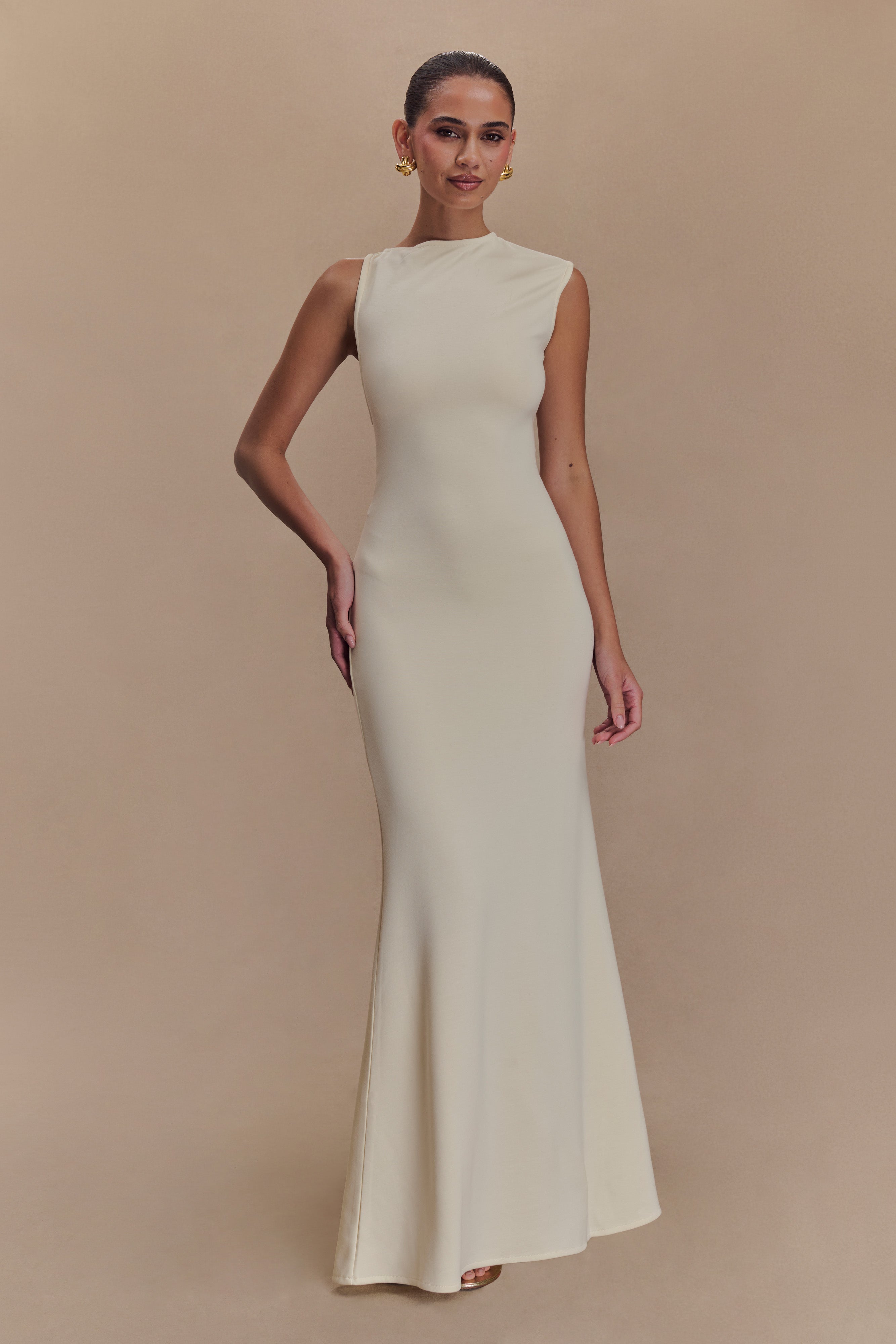 Alternative view of Katerina Scuba Jersey Cut Out Maxi Dress - Ivory